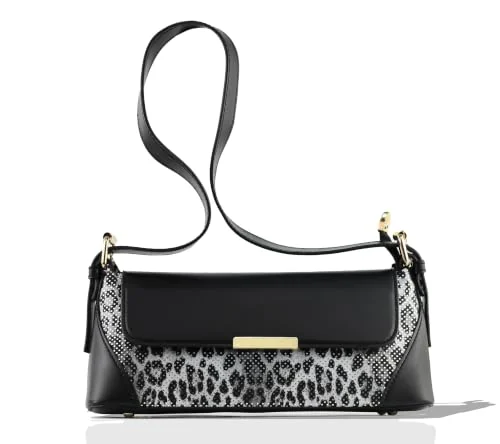 Mobigon Elegant Women’s Baguette Shoulder Bag with Magnetic Gold Clasp, Textured Faux Leather, Zippered Main Compartment & Inner Pocket for Formal & Daily Use - Tiger 6
