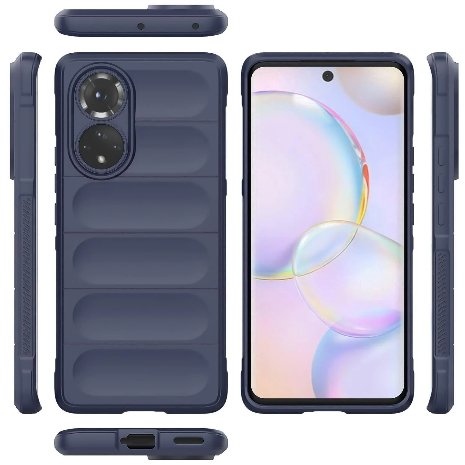DL3 Mobilak Flexible Silicone and TPU Protective Case with Camera Protection for Honor 50 / Huawei Nova 9 - Blue