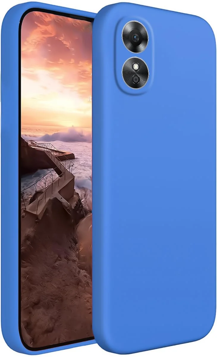 Dl3 Mobilak Case Compatible with Oppo A17 / Oppo A17K Liquid Silicone Case Shockproof Soft TPU Slim Back Cover (sea Blue)