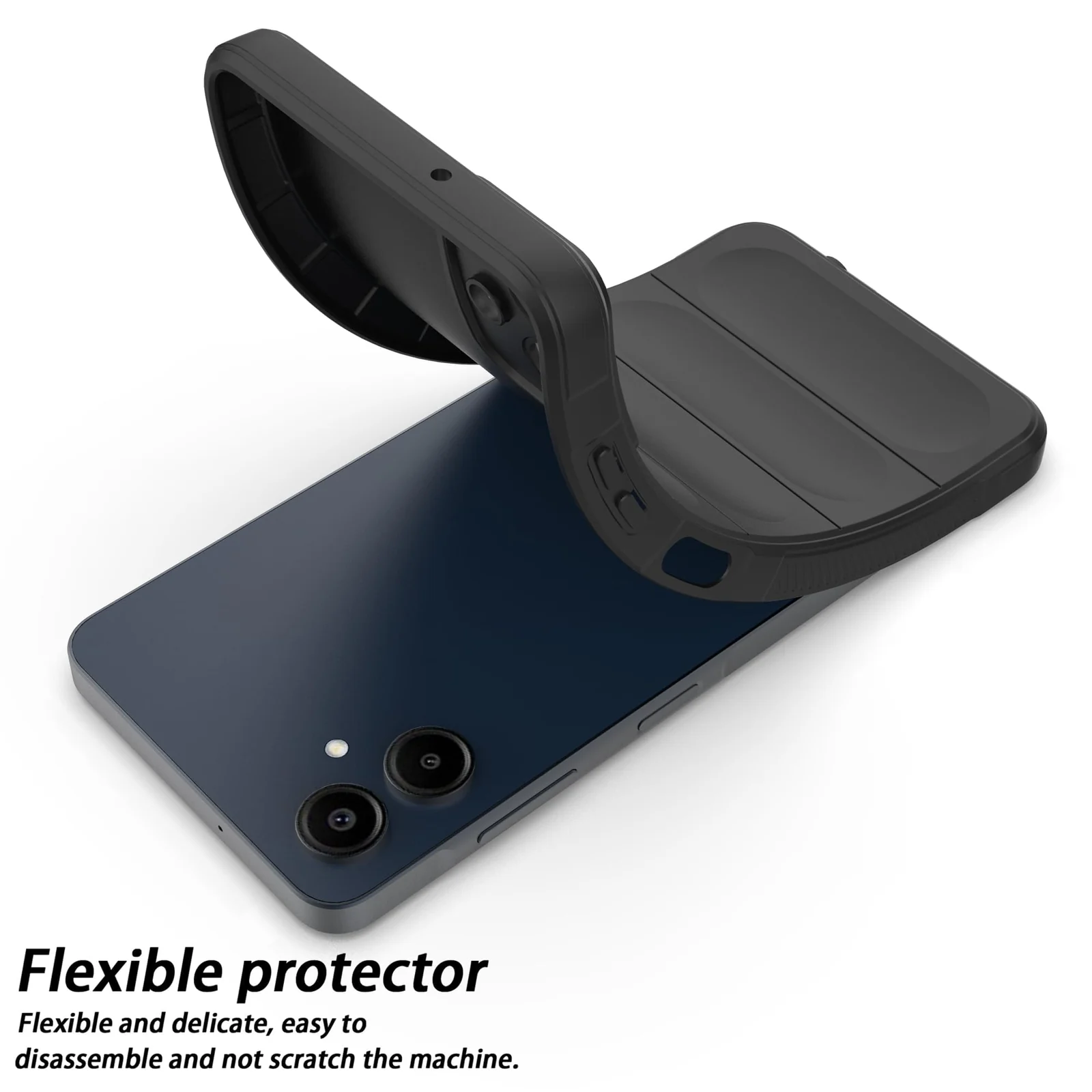 DL3 Mobilak Flexible Silicone and TPU Protective Case with Camera Protection for Samsung Galaxy A06 - Black