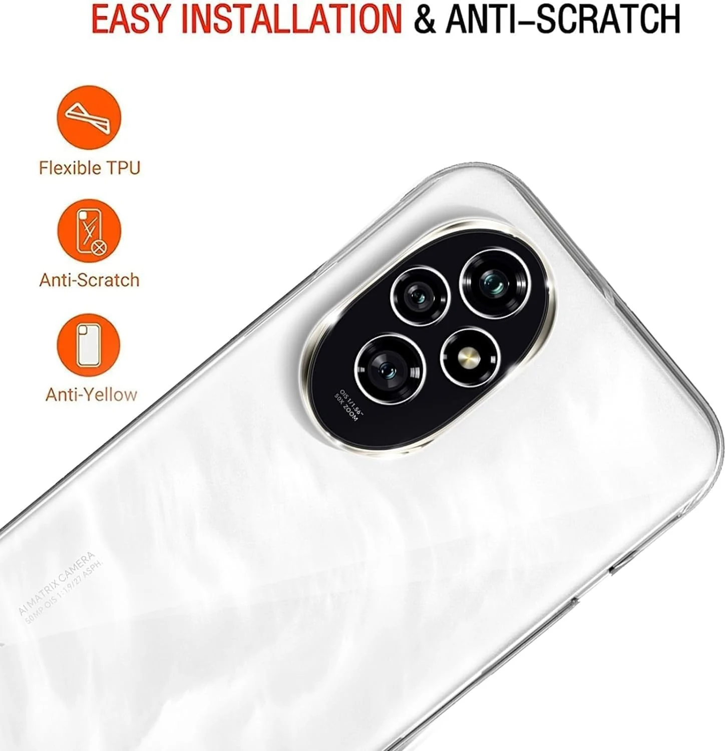 DL3 Mobilak Case Compatible with Honor 200 Pro 5G Case Crystal Soft TPU Gel Case Flexible Silicone Anti-Scratch Camera Protection TPU Cover - Clear