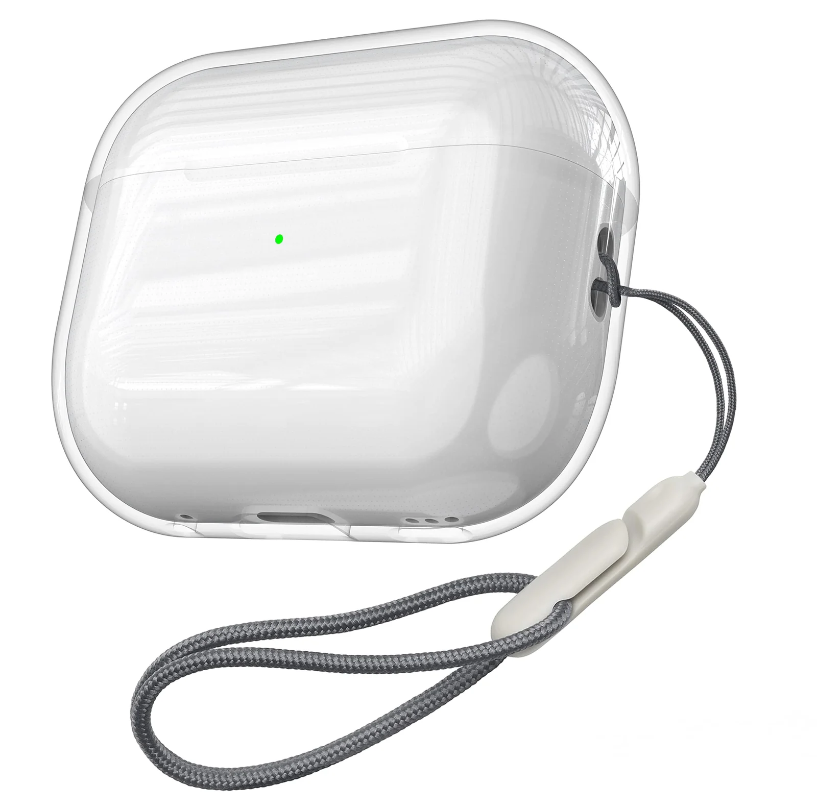 DL3 Mobilak AirPods 4 Case Soft TPU Protective Cover [Front LED Visible][Anti-Yellowing], TPC Protective Case With Lanyard, Case Compatible with AirPods 4th Generation 2024, Wireless Charging - Clear