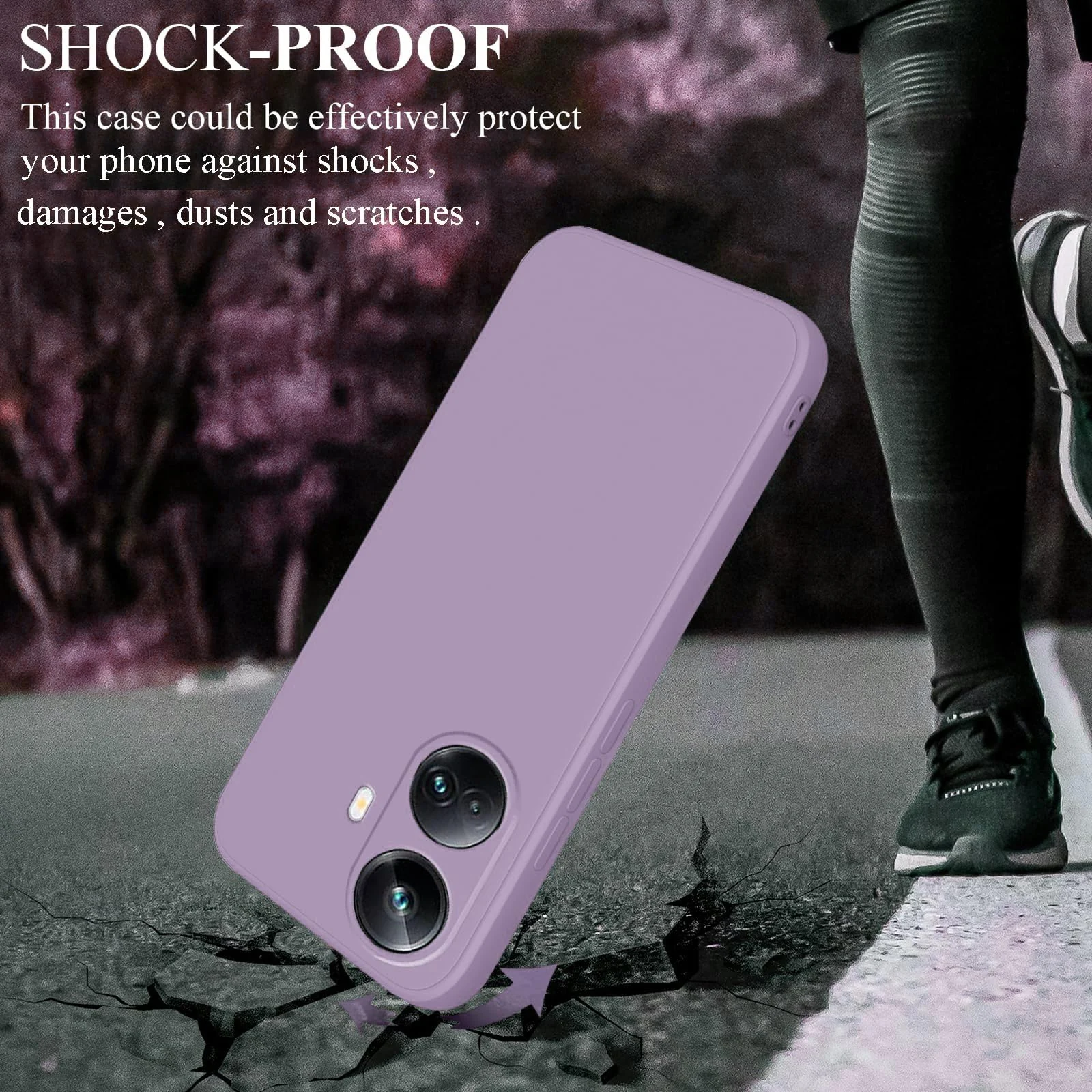 DL3 Mobilak Soft Silicone Protective Case for realme 10 pro plus with Microfiber Lining and Shockproof Design - Lavender 1