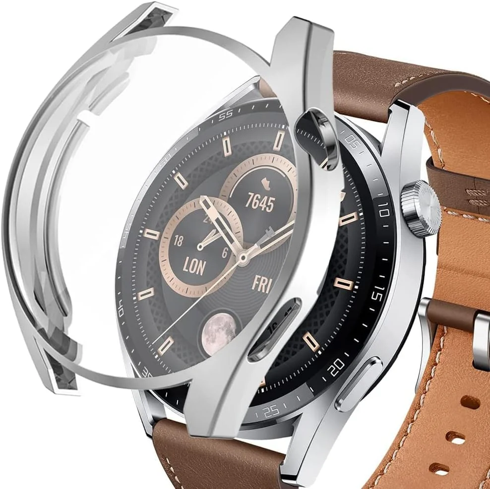 DL3 Mobilak Case Compatible with Huawei Watch GT3 46mm Case All-Around Screen Protector Watch Soft TPU Shockproof Cover Slim Guard Thin Bumper Shell Protector