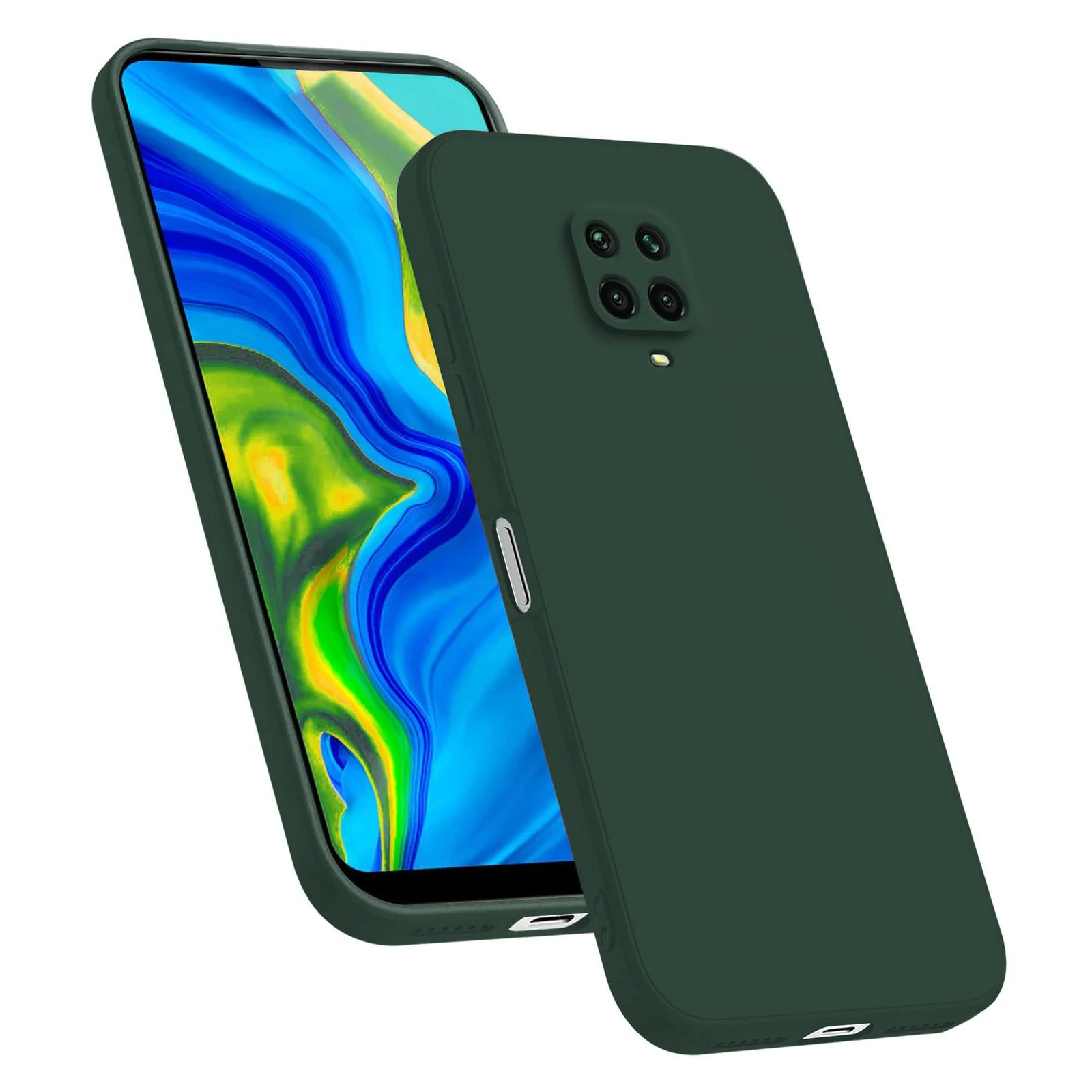 DL3 Mobilak Xiaomi Redmi Note 9S / 9 Pro / 9 Pro Max Case, Soft Flexible Silicone Gel Rubber Bumper Cover, Full Body Shockproof Protective Phone Case - Green