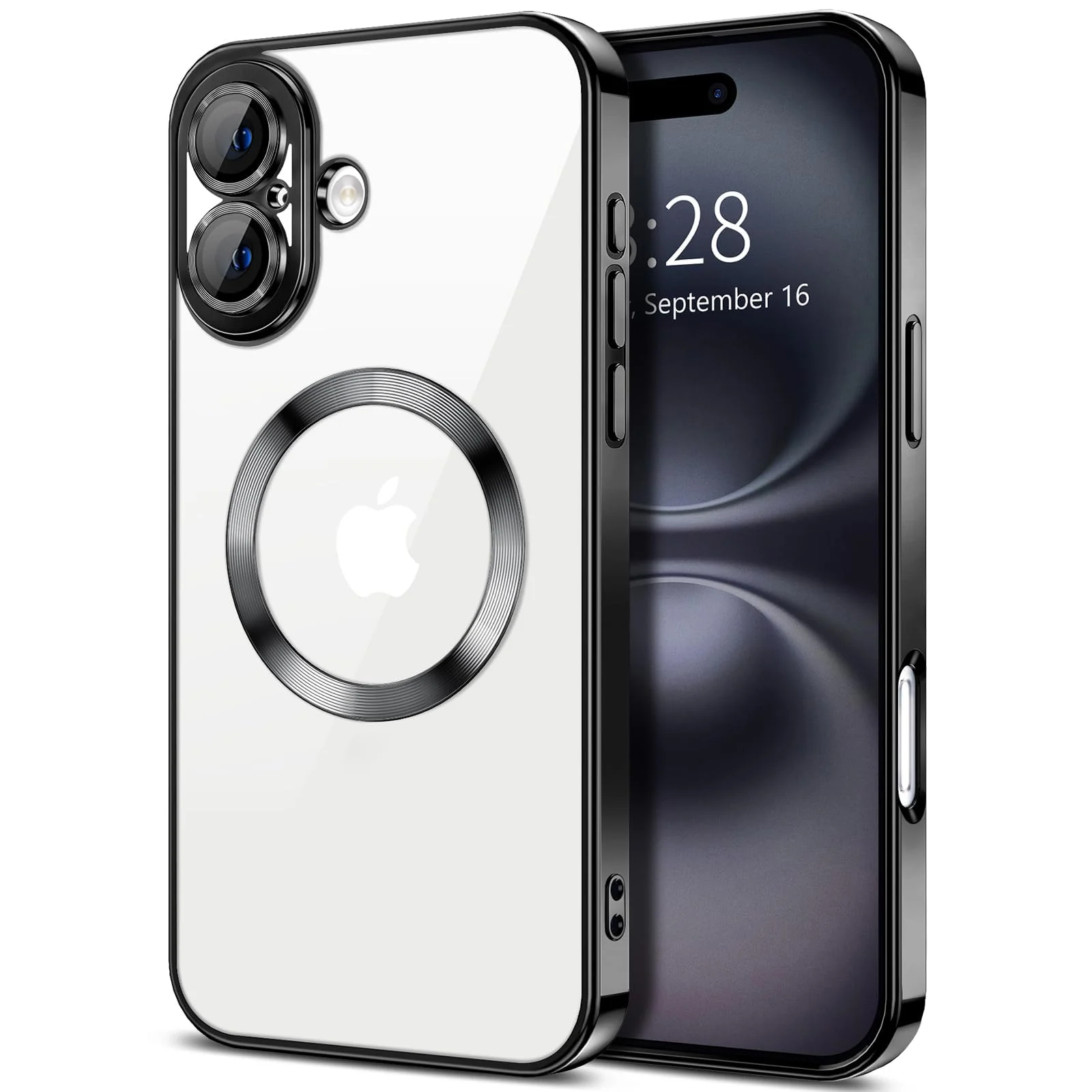 DL3 Mobilak Plated-Edge TPU Protective Case with Camera Protection for iPhone 16 Plus - Black
