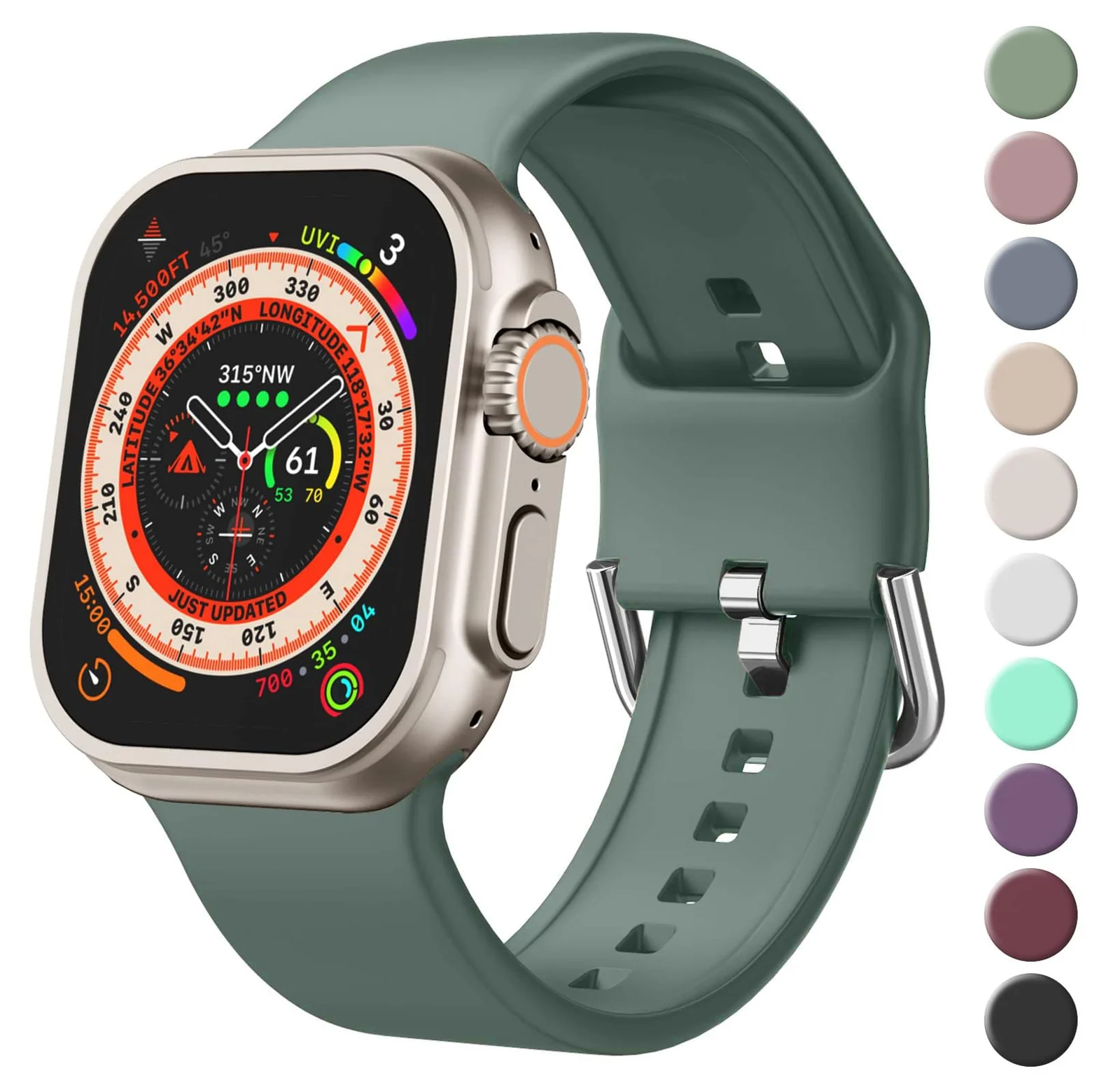 Apple Watch Ultra 49MM 45MM 44MM 42MM — DL3 Mobilak Sport Band For Apple Watch Ultra 49mm 46mm 45mm 44mm 42mm, Soft Silicone Wristband Replacement Strap with Classic Clasp for iWatch Series 11 10 9 8 7 6 5 4 SE SE2 Ultra 3 2 1 for Women Men