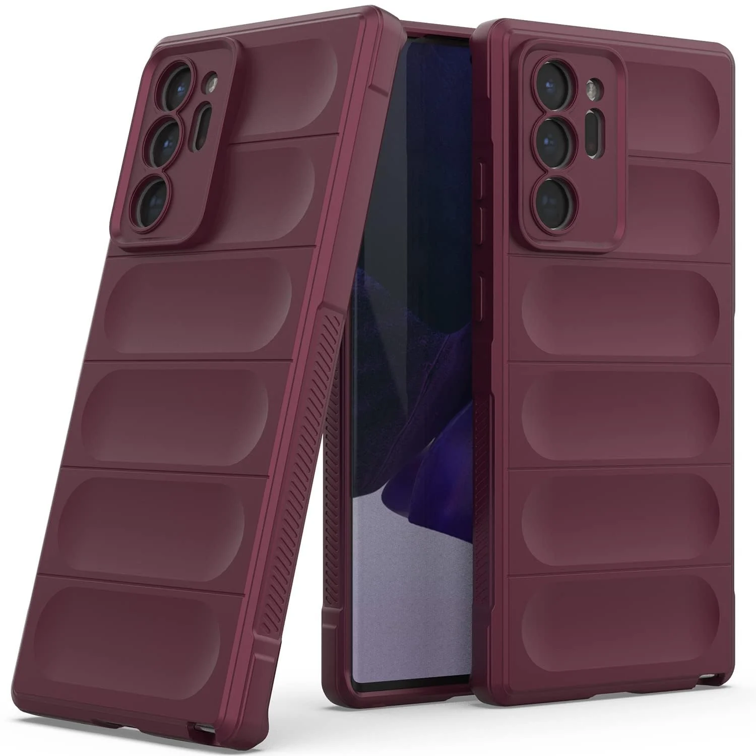 DL3 Mobilak Flexible Silicone and TPU Protective Case with Camera Protection for Samsung Galaxy Note 20 Ultra - Wine Red
