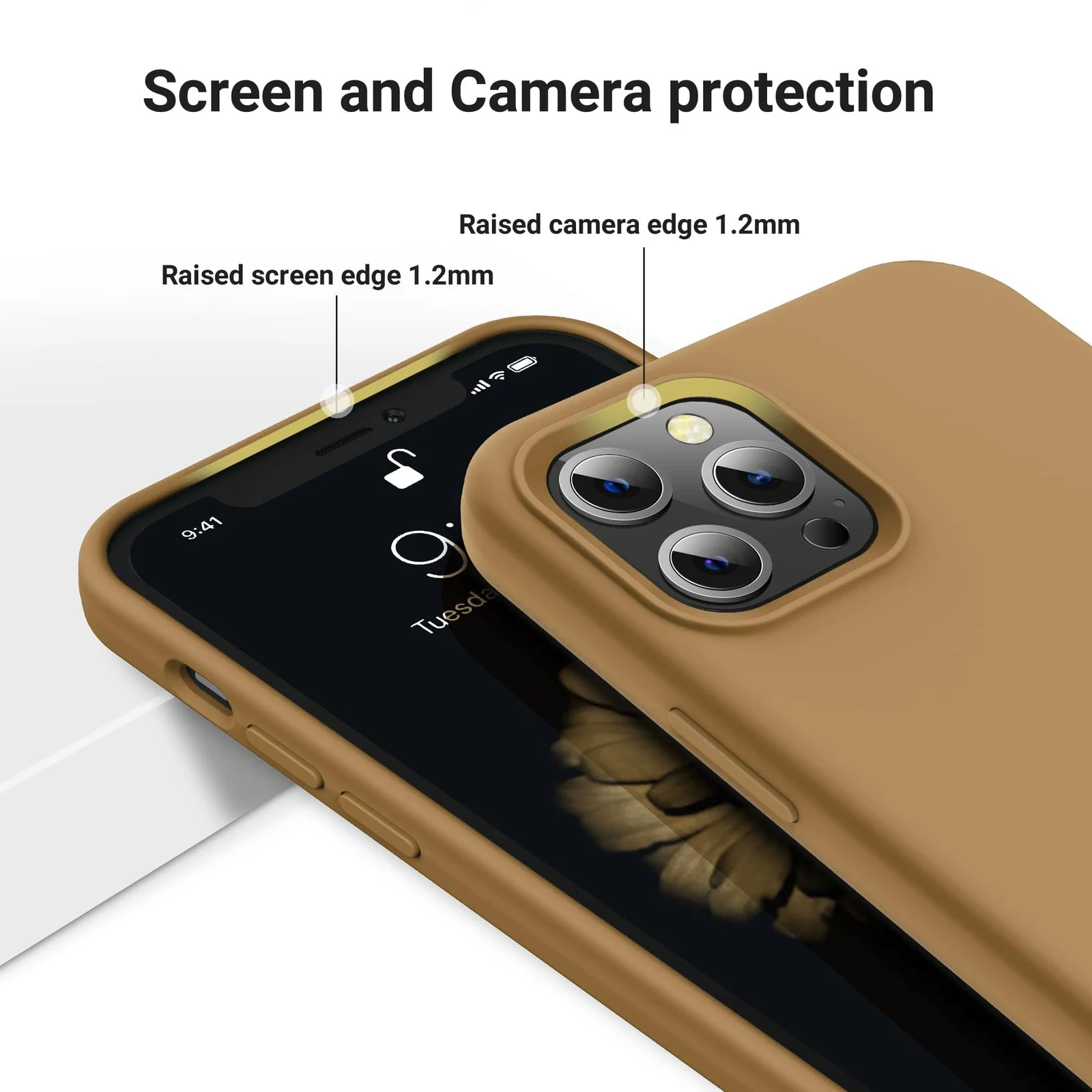 DL3 Mobilak Liquid Silicone Case for iPhone 11 Pro Max (6.5 Inch), Shock-absorbing protection, Scratch-resistant surface, Soft microfiber lining - Desert 2