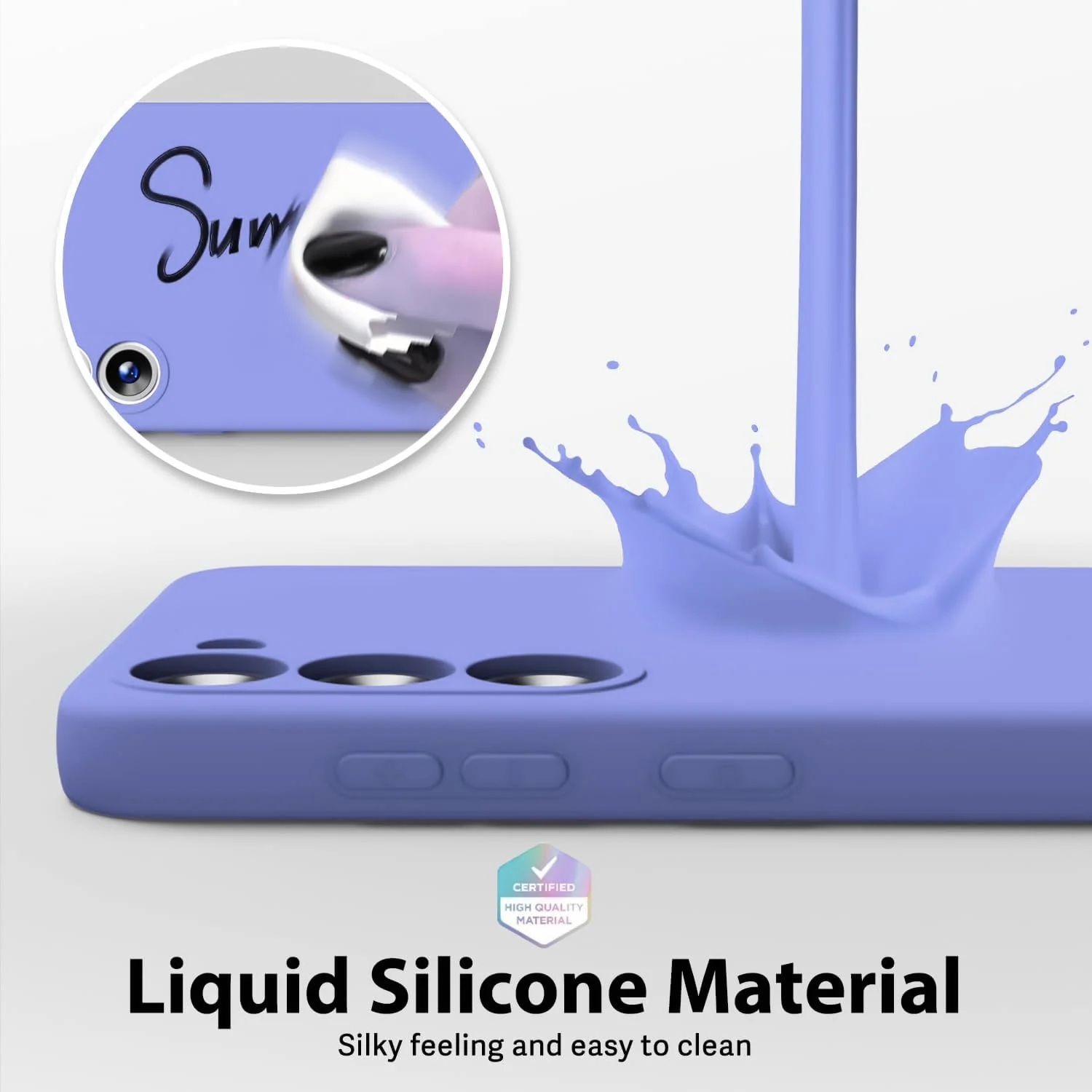 DL3 Mobilak Liquid Silicone Case for Samsung Galaxy Note 10, Shock-absorbing protection, Scratch-resistant surface, Soft microfiber lining - Baby Blue