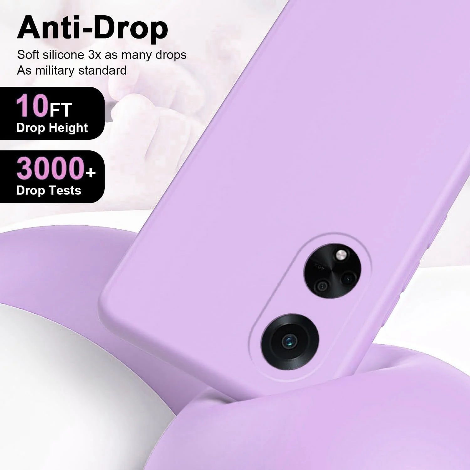 DL3 Mobilak Silicone Protective Case for Huawei nova 10 SE, Shock-absorbing protection, Scratch-resistant surface, Soft microfiber lining - Light Purple