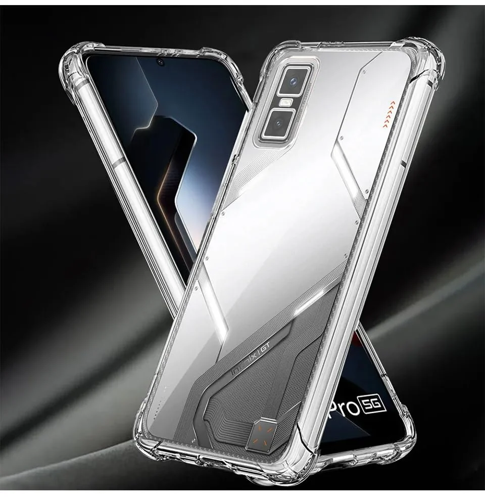 DL3 Mobilak Case Compatible with Infinix GT 30 Pro, Cover SiliconeTransparent TPU Gorilla Anti-shock Protector Camera Shockproof Corners - Clear