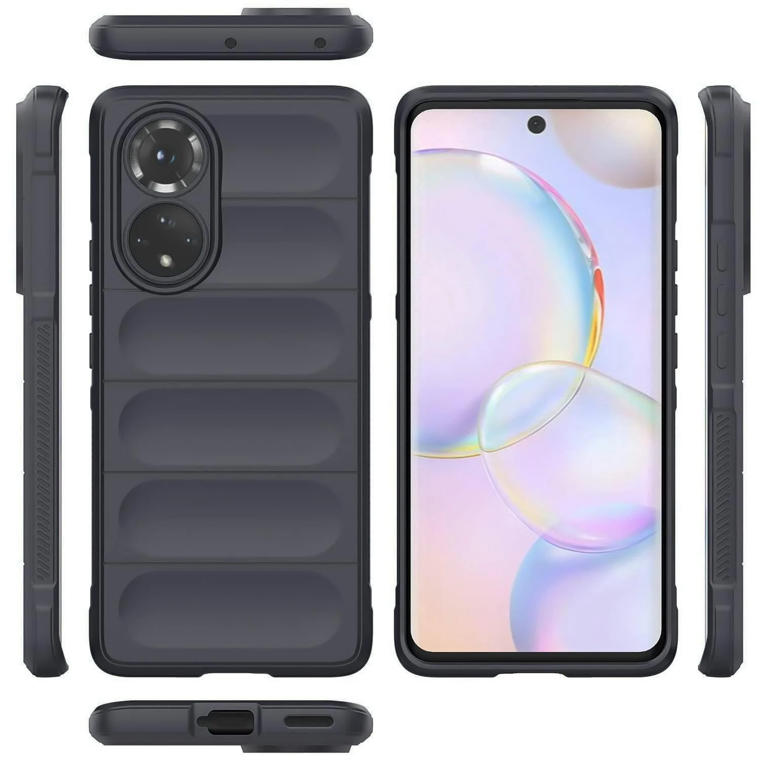 DL3 Mobilak Flexible Silicone and TPU Protective Case with Camera Protection for Honor 50 / Huawei Nova 9 - Dark Gray
