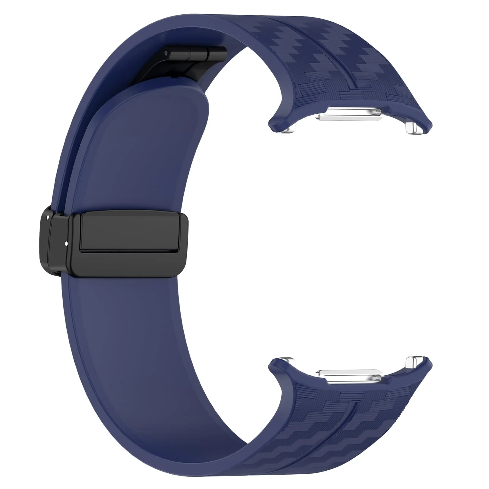 DL3 Mobilak Compatible for Samsung Galaxy Watch Ultra Band 47mm for Men Women, Soft Silicone Waterproof Sport Strap with Magnetic Clasp, Stylish Carbon Fiber Replacement Galaxy Watch 7 Ultra Bands - Blue