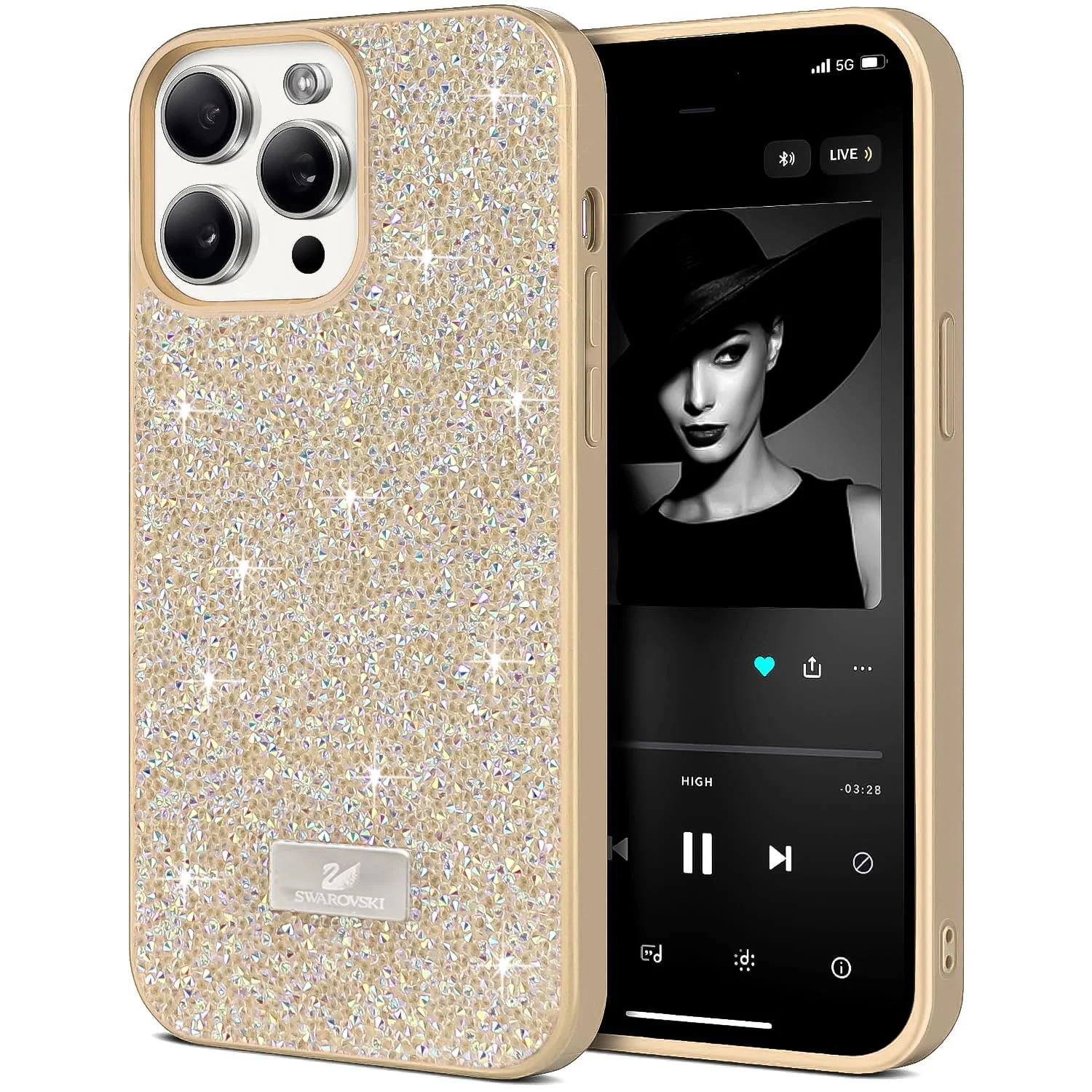 DL3 Mobilak Glitter Protective Case for iPhone 11 Pro Max 6.5-Inch, Supports wireless charging, Shock-absorbing protection, Scratch-resistant surface