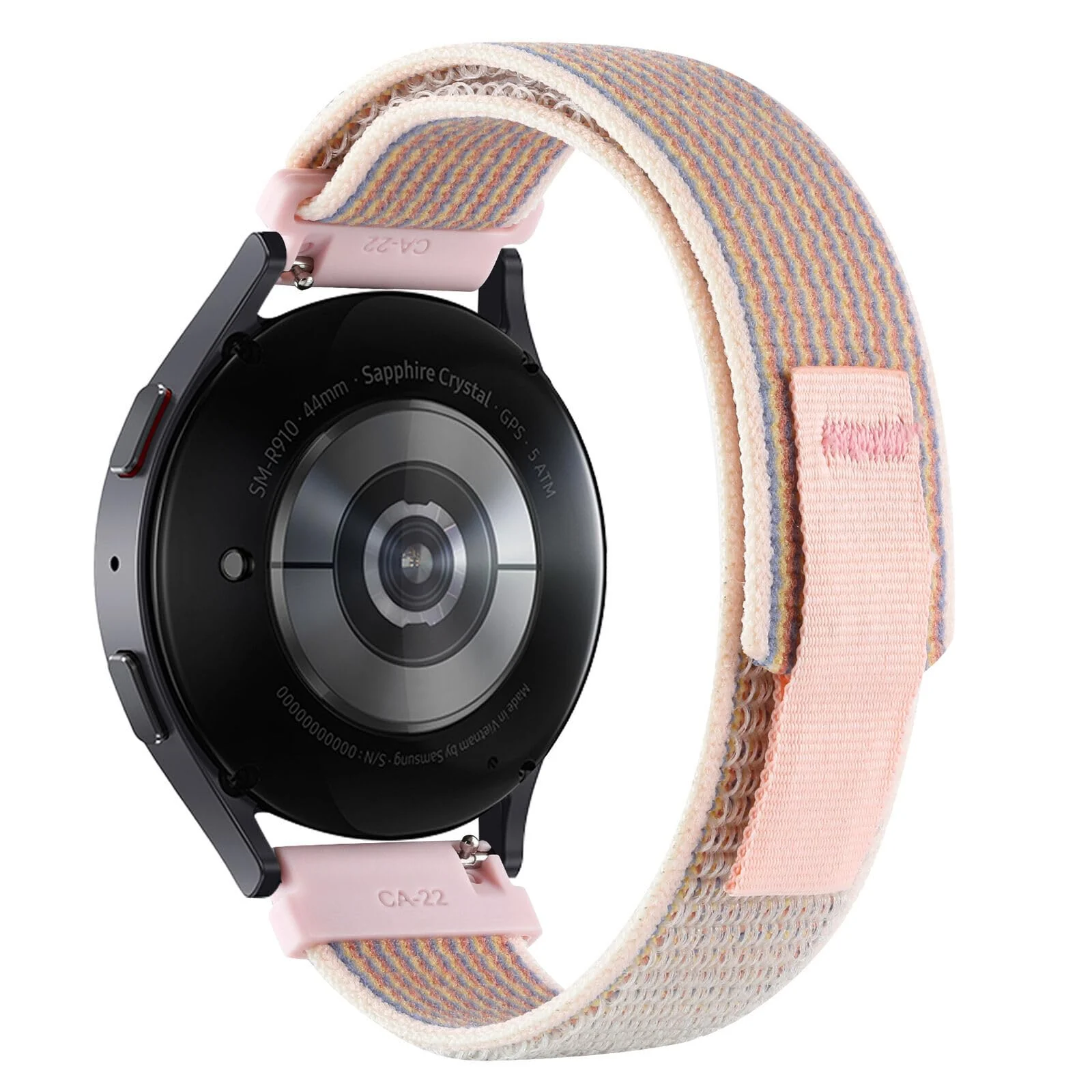 DL3 Mobilak No-Gap Nylon Watch Bands Compatible with Samsung Galaxy Watch 6 5 4 Band 40mm 44mm/Watch 5 Pro Band 45mm/Watch 6 4 Classic Band 42mm 43mm 46mm 47mm, Alpine Loop Woven Sport Strap Men Women - Trail Pink Sand
