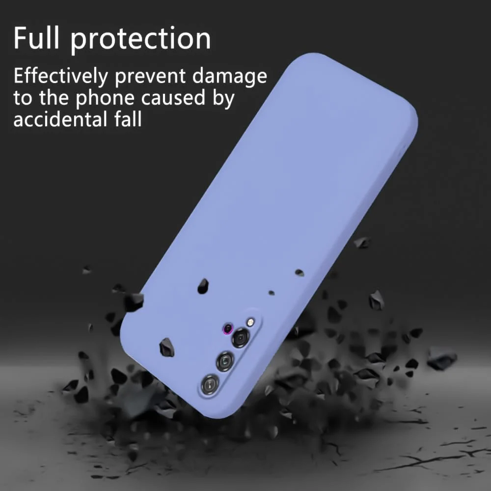 DL3 Mobilak Liquid Silicone Case for Huawei nova 5T, Shock-absorbing protection, Scratch-resistant surface, Soft microfiber lining - Baby Blue