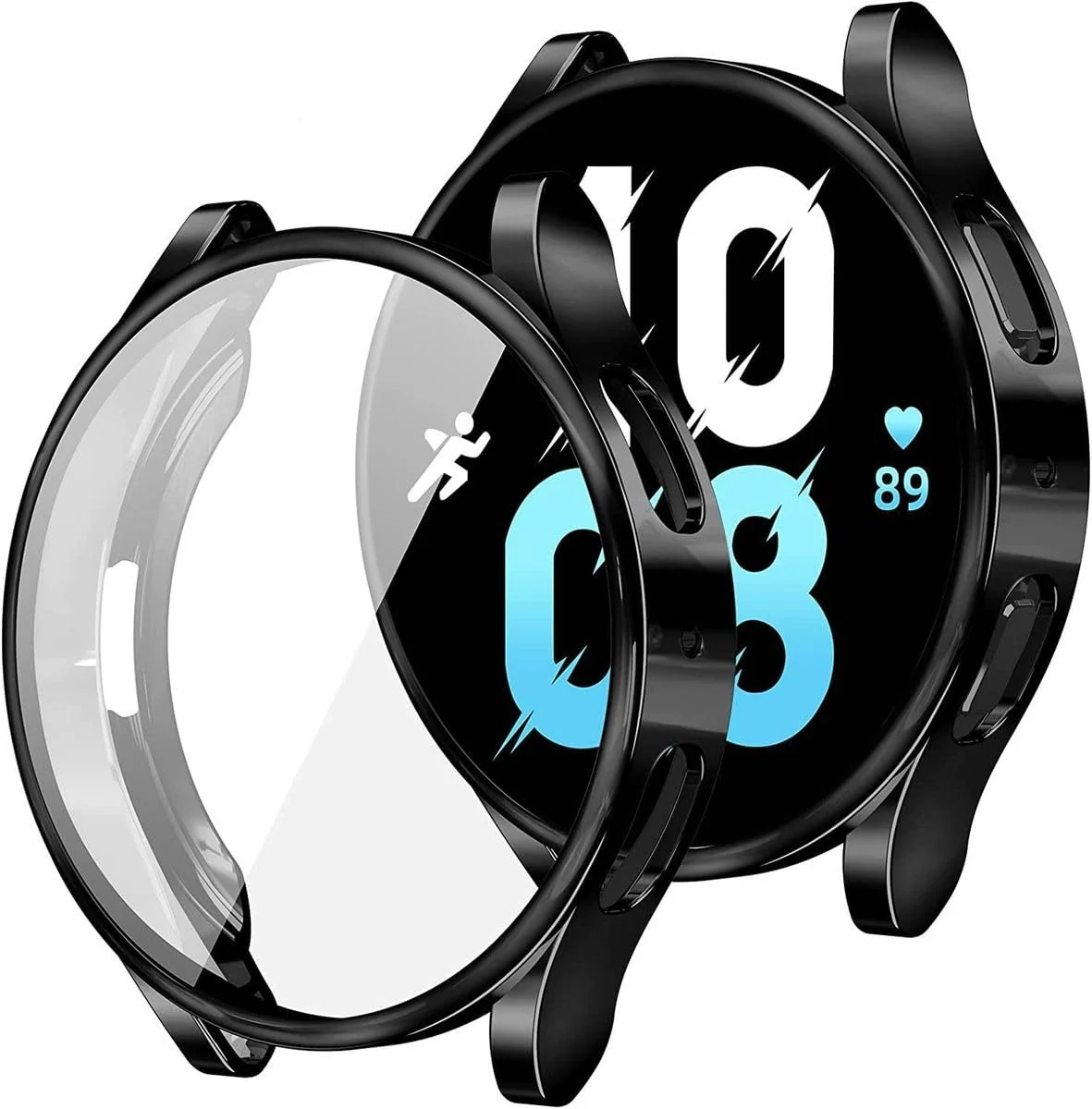 DL3 Mobilak Dal3 Mobile Protective Case Compatible with Samsung Galaxy Watch 4 44mm 2021 and Watch 5 2022 All-Around Screen Slim Design Soft TPU Shockproof - Black