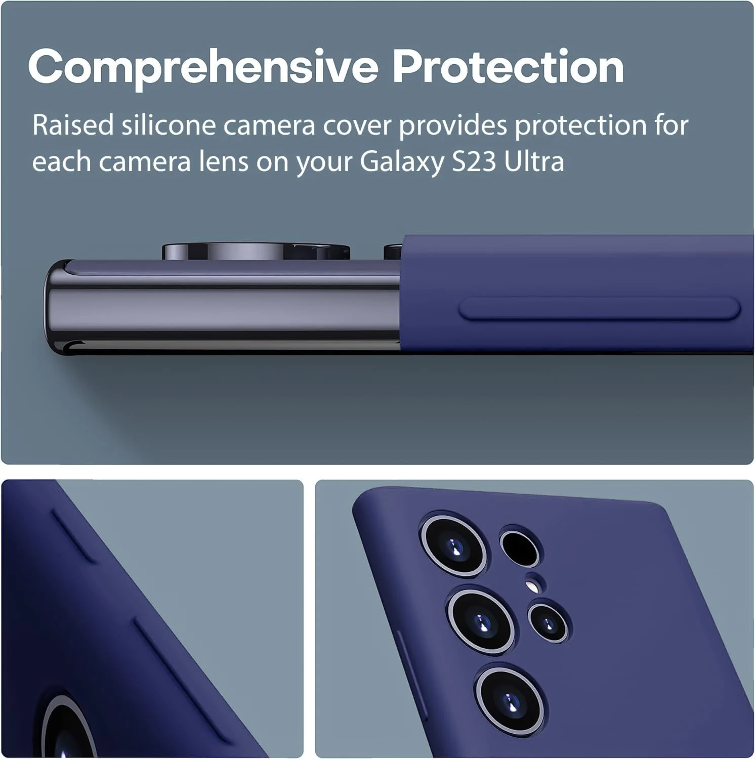 DL3 Mobilak Soft Silicone Protective Case for Samsung Galaxy S22 Ultra 5G with Microfiber Lining and Shockproof Design - Blue 2