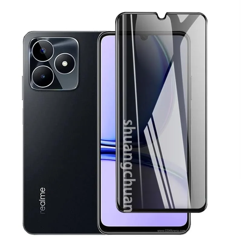DL3 Mobilak Privacy Full Glass Screen Protector For realme C53 - Black