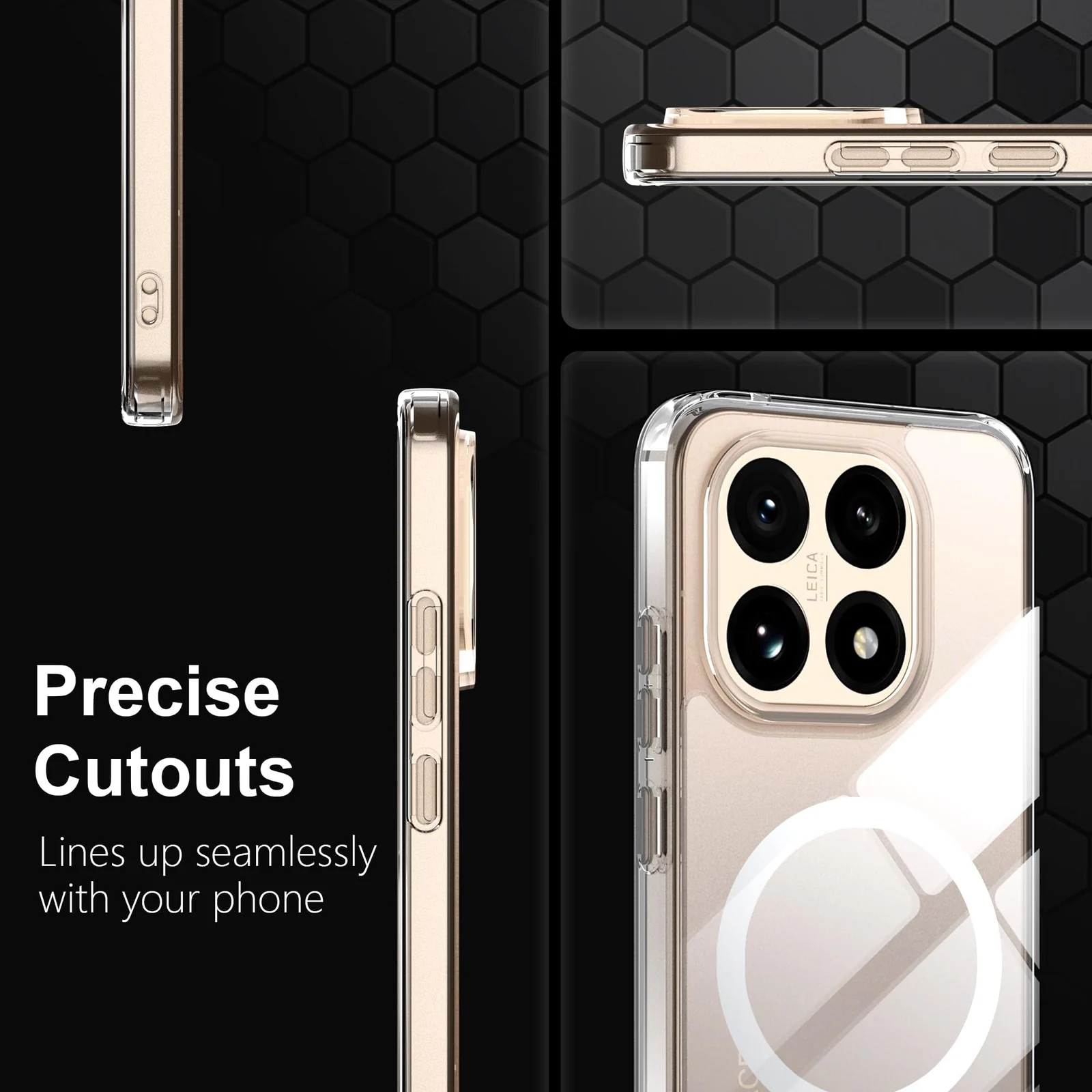 MOBIGON Slim Magnetic MagSafe-Compatible Phone Case for Xiaomi 15T, Clear