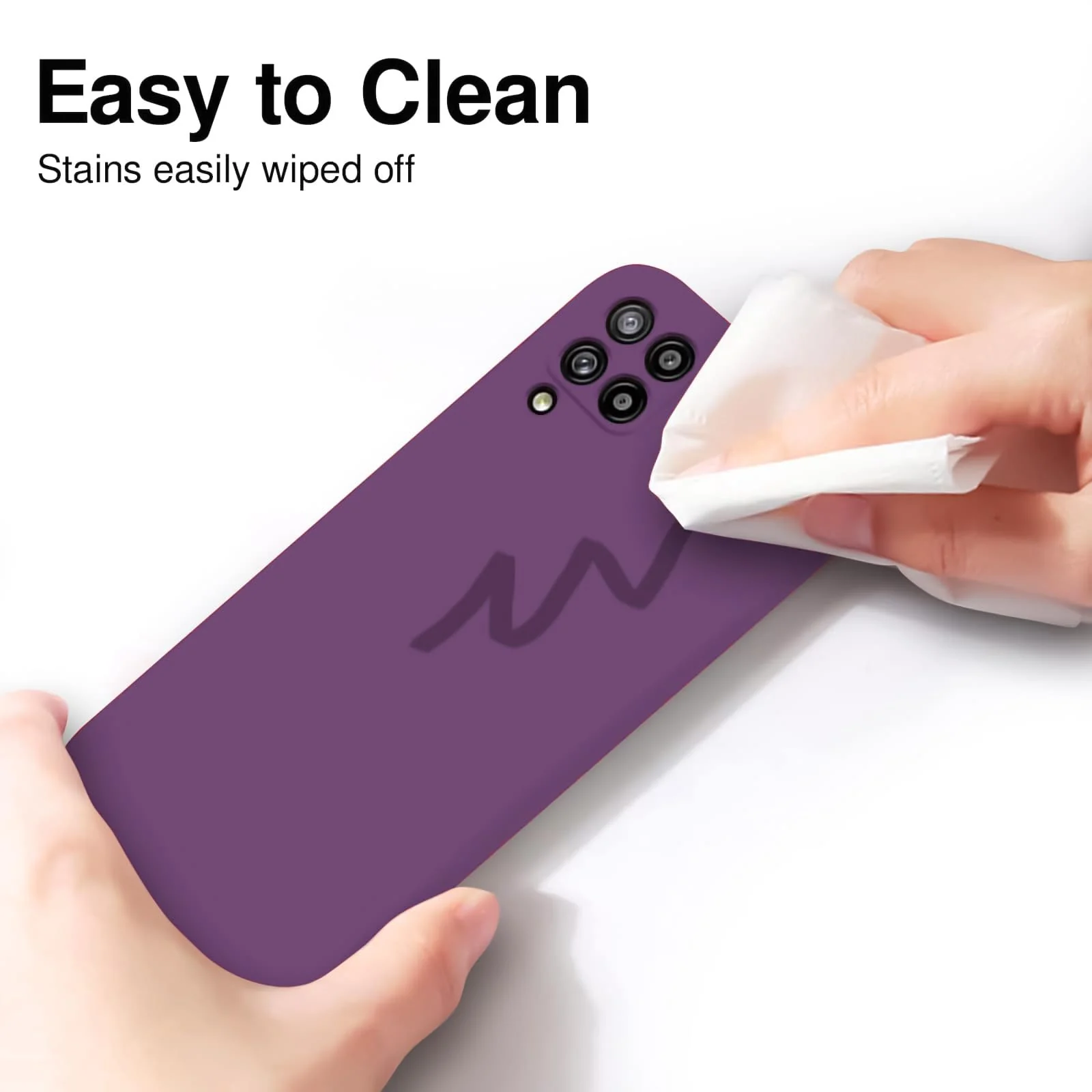 DL3 Mobilak Soft Silicone Protective Case for Samsung Galaxy A12 / M12 with Microfiber Lining and Shockproof Design - Violet