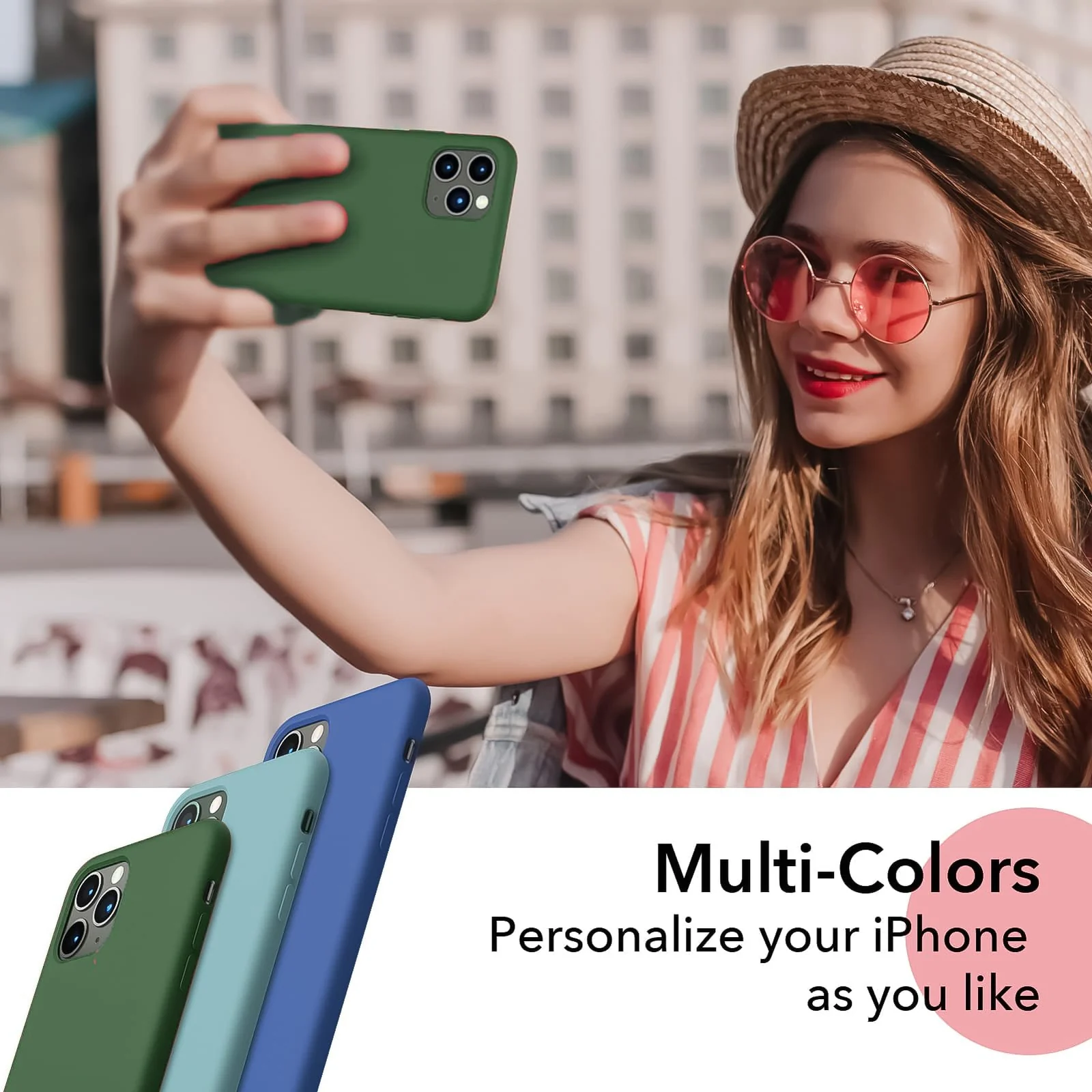 DL3 Mobilak Liquid Silicone Protective Case for iPhone 11 Pro (5.8 Inch) with Camera Protection and Microfiber Lining - A Green