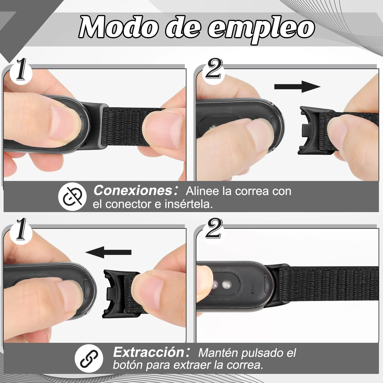 DL3 Mobilak Nylon Sport Band Compatible with Xiaomi Mi Band 10/9/8 for Women Men, Soft Adjustable Breathable Sport Loop Watch Strap Replacement Wristband for Xiaomi Smart Band 8/9/10 - Black