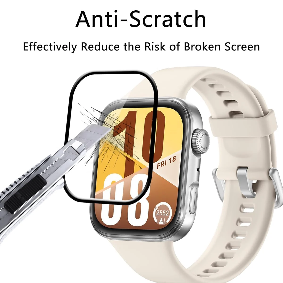 DL3 Mobilak Screen Protector For Huawei Watch Fit 4, 3D Curved Soft Edge Protective Film [Anti-Scratch] [Bubble Free] [Ultra Shatterproof] [High Sensitive] (Not Glass) For Huawei Watch Fit4 - Black