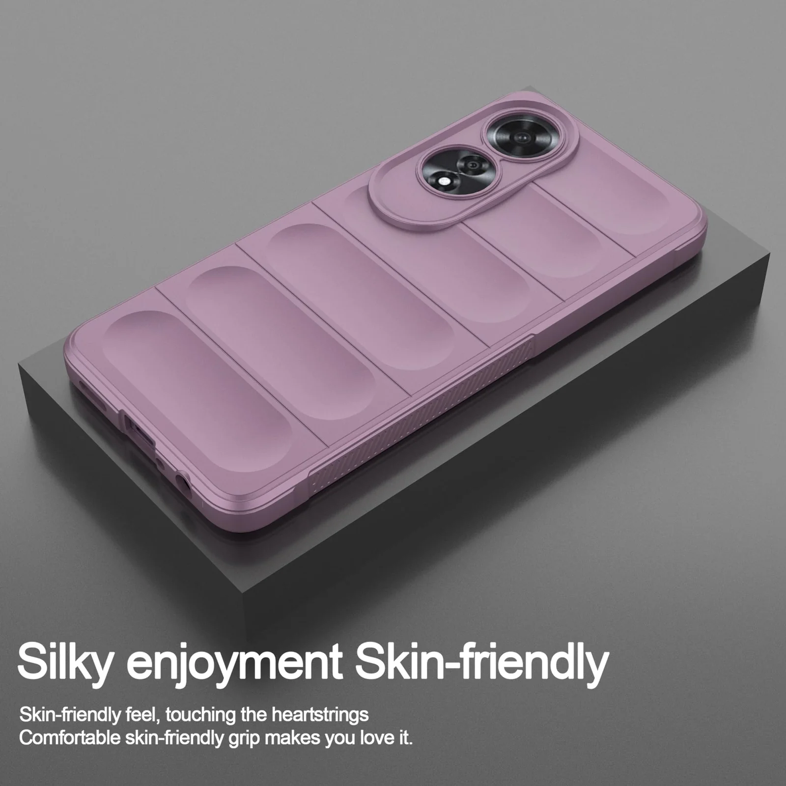 DL3 Mobilak Flexible Silicone and TPU Protective Case with Camera Protection for OPPO A60 4G - Purple