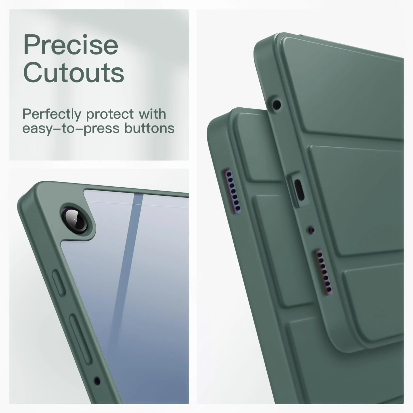 DL3 Mobilak Samsung Galaxy Tab A9 Cover Case 8.7 inch Tablet Cover [SM-X110/X115/X117] Case with Pen Holder, Soft TPU Back Trifold Stand Protective Smart Cover Flip, Auto Wake & Sleep - Green
