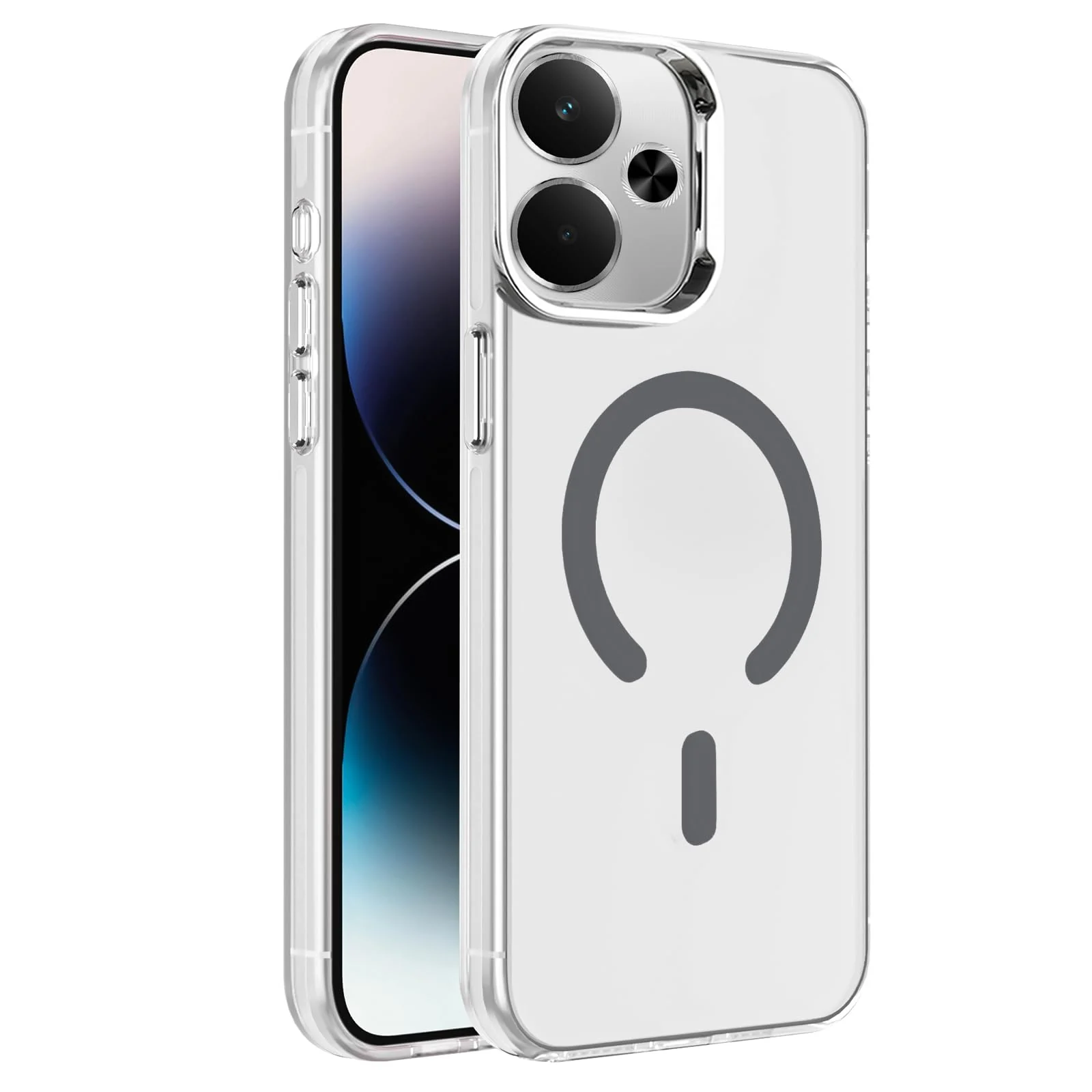 DL3 Mobilak Case for Xiaomi Redmi 13 4G / 5G / Poco M6 4G / Note 13R Crystal Clear [Not Compatible with MagSafe] Soft TPU Gel Case Flexible Silicone Anti-Scratch Transparent TPU Cover - Gray