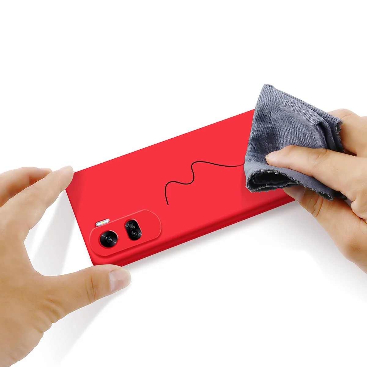 DL3 Mobilak Silicone Protective Case for Honor 90 Lite, Shock-absorbing protection, Scratch-resistant surface, Soft microfiber lining - Red