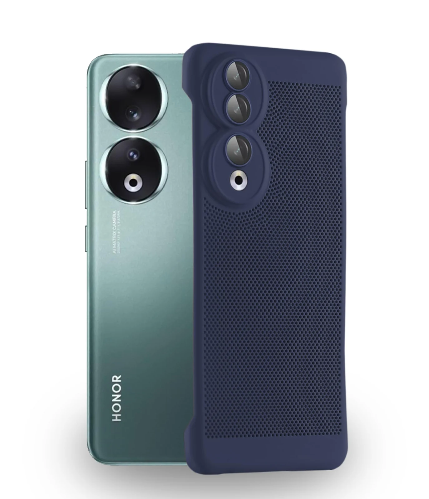 DL3 Mobilak Heat-Dissipation Hard PC Case with Built-In Camera Lens Protector for Honor 90 5G - Blue