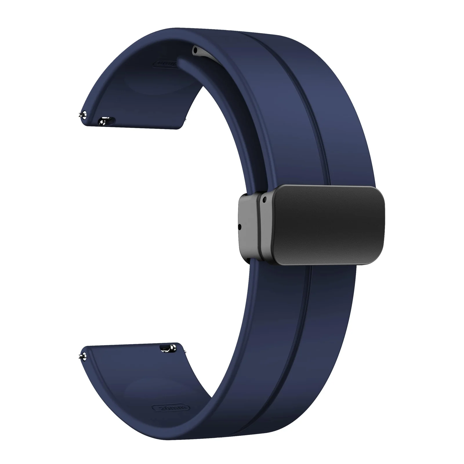 DL3 Mobilak Silicone Band Magnetic Clasp 22MM Strap For Samsung galaxy watch3 45mm /galaxy 46mm/Gear S3/Huawei watch GT3 46MM/GT2E/GT2 Pro/GT GT2 46MM/Magic Watch2 46mm/Amazfit GTR 3/4 (Midnight) - Midnight Blue