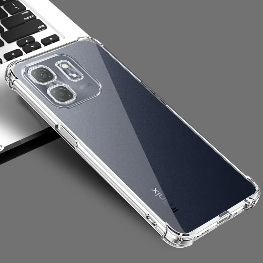 DL3 Mobilak Case Compatible with Infinix Smart 9 / Infinix Hot 50i, Cover Silicone Transparent TPU Gorilla Anti-shock Protector Camera Shockproof Corners - Clear