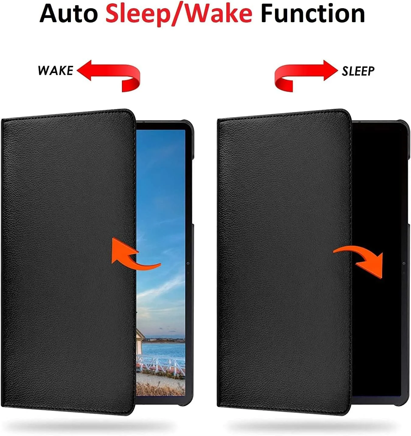 DL3 Mobilak Protective Cover for Samsung Galaxy Tab A7 (SM-T500 / T505) 10.4 inch 2020, 360° Rotatable Smart Stand, Leather Folio Flip Cover with Multi-Angle Viewing, Auto Wake Sleep - Black