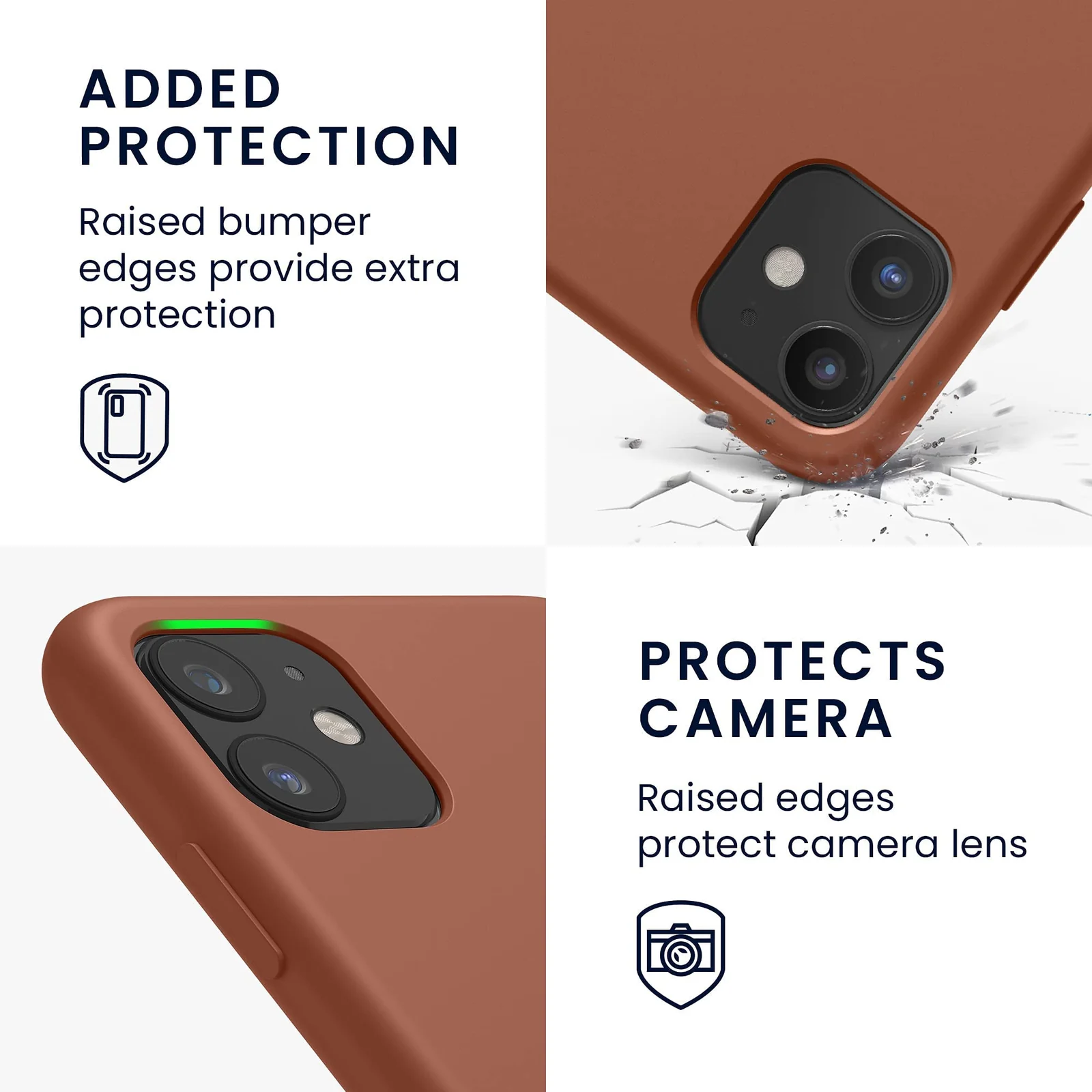 DL3 Mobilak Liquid Silicone Protective Case for iPhone 11 (6.1 Inch) with Camera Protection and Microfiber Lining - Cinnamon Brown