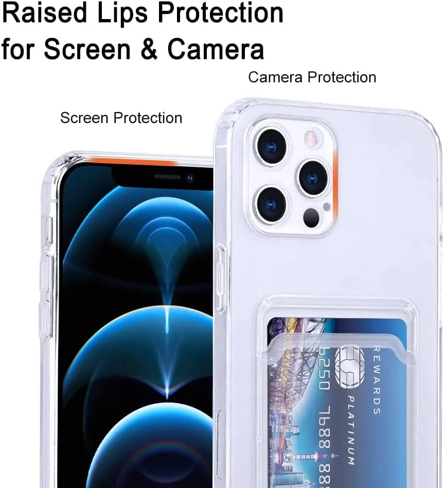 DL3 Mobilak Compatible with Apple iPhone 13 Pro Max (6.7 inch) Wallet Case with Card Holder, Precision Cut-Outs and TPU Bumper for Shock Absorption, Anti-Scratch Smudge-Proof (Matte ) - Clear