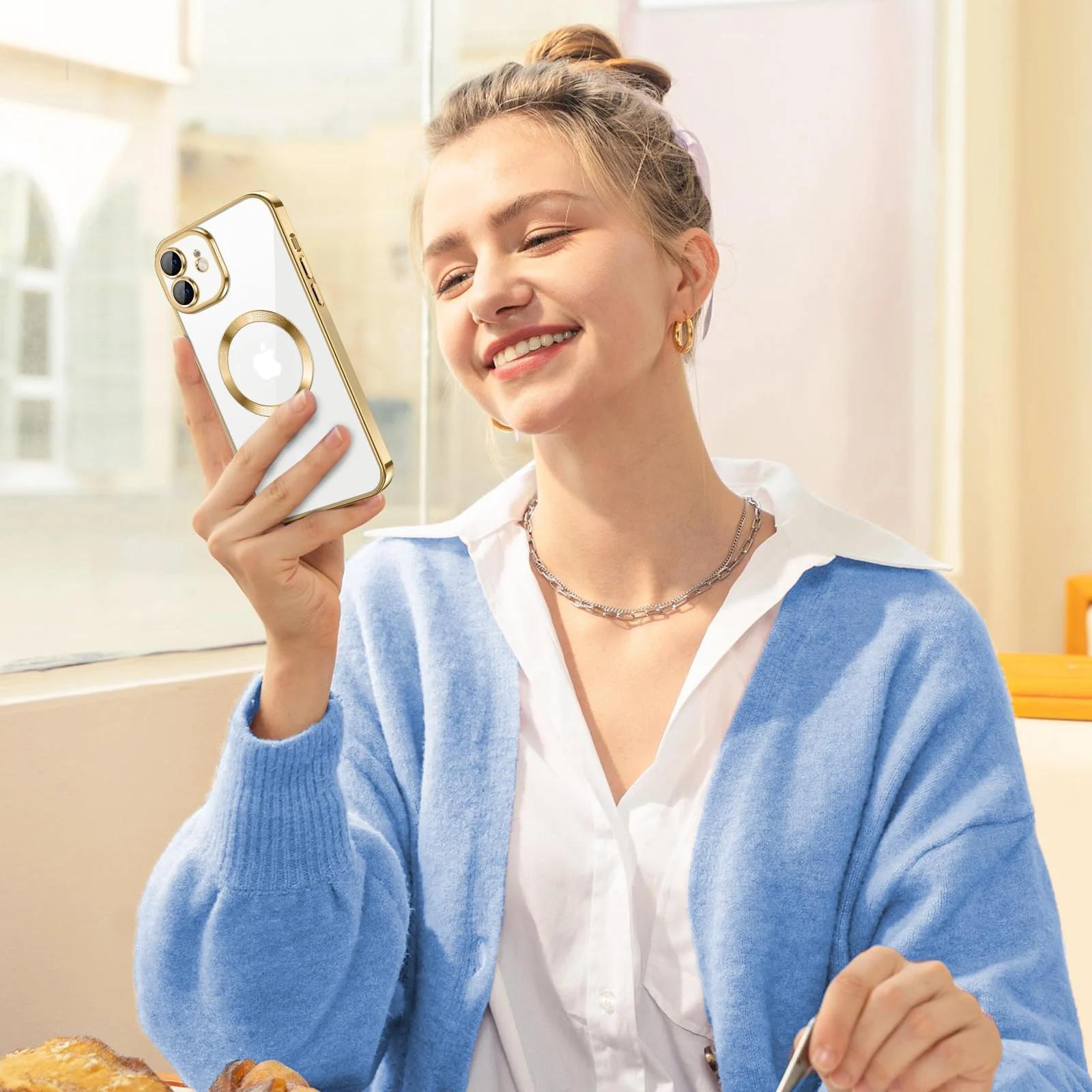 DL3 Mobilak Plated-Edge TPU Protective Case with Camera Protection for iPhone 12 - Gold