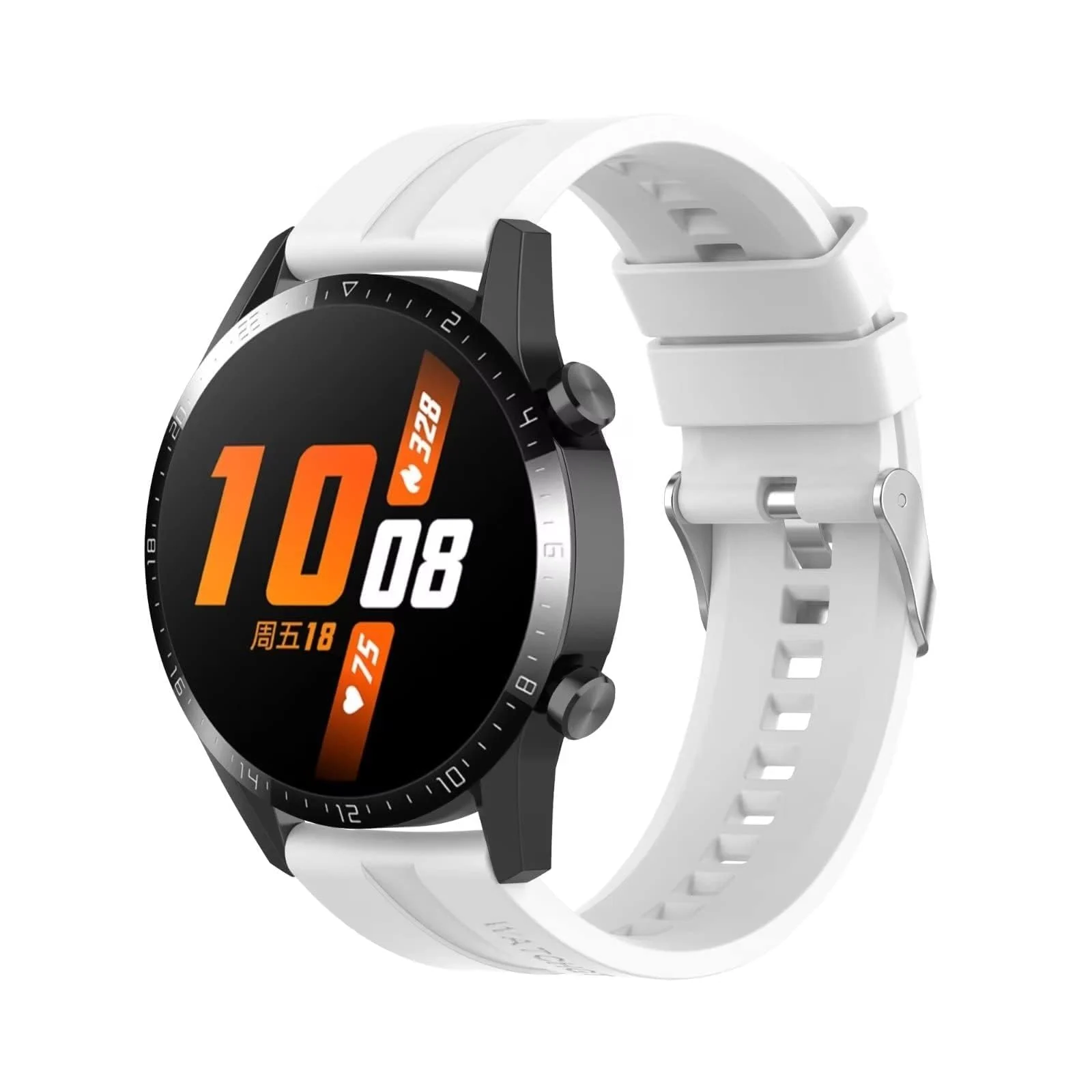 DL3 Mobilak Silicone Band 20MM For Samsung Gear Sport/Watch 6/5/4 40mm 44mm/Watch 6 Classic 43mm 47mm/ 5 Pro 45mm/S2 classic/Active 2 40mm 44mm/Amazfit GTS/2/2e/GTS3/3 Pro/GTS4/2 Mini - White