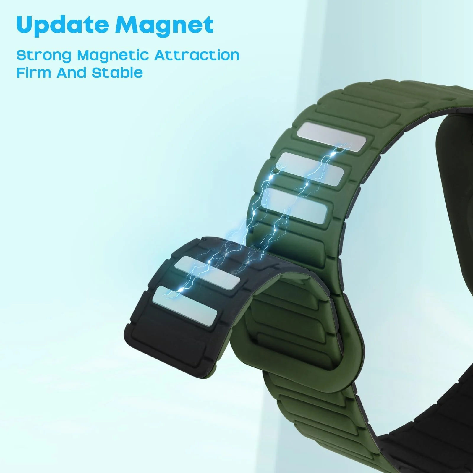 DL3 Mobilak Magnetic Strap for Redmi Watch 4/5/6/Xiaomi Smart Band 8 Pro/Band 9 Pro Replacement Straps Strong Silicone, Easy to Wear, Waterproof, Sporty, Daily Wear Watchbands for Men and Women - Green | Black