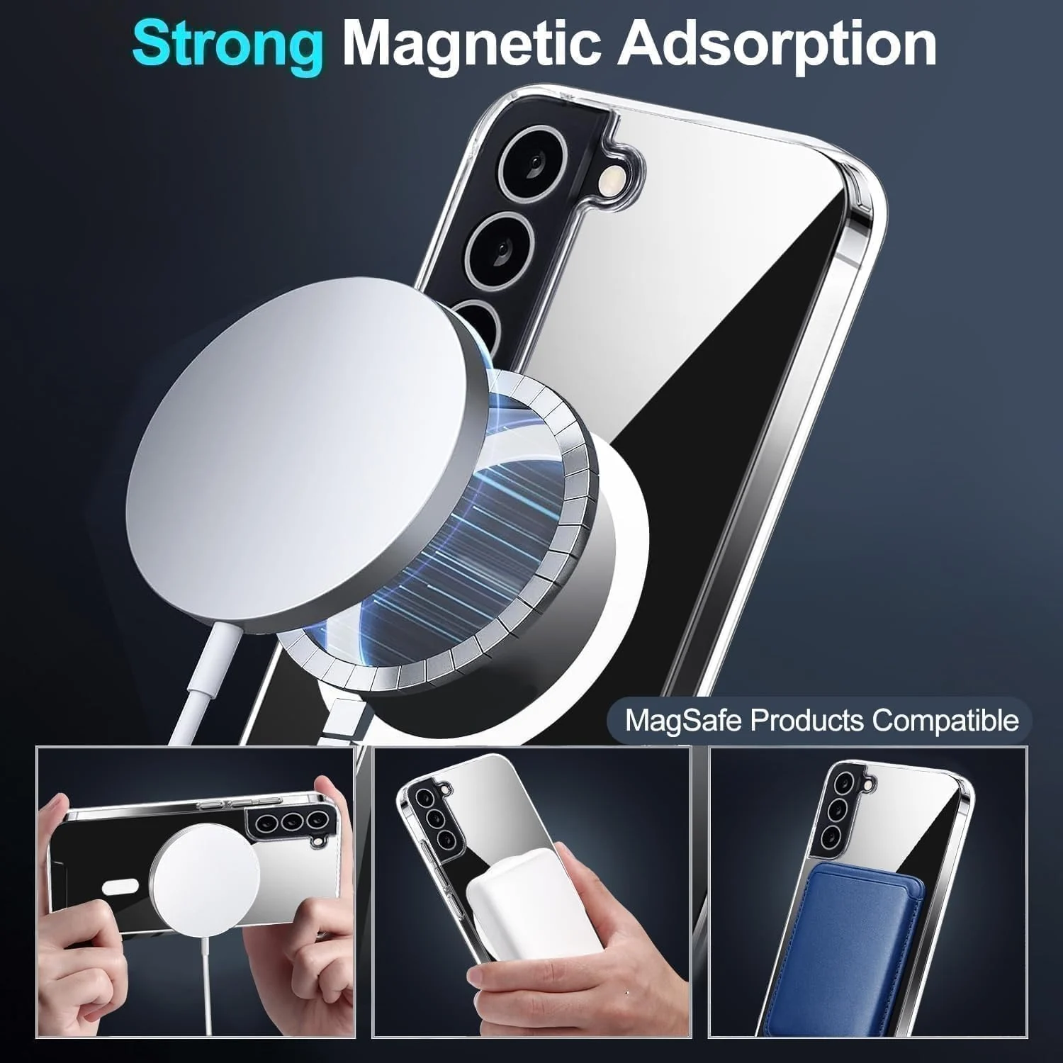 DL3 Mobilak for Samsung Galaxy S21 FE 5G Case [Compatible with MagSafe] [Strong Magnet] [Non-Yellowing] Magnetic Slim Thin Bumper Phone Cover, Lightweight, and Durable - Clear