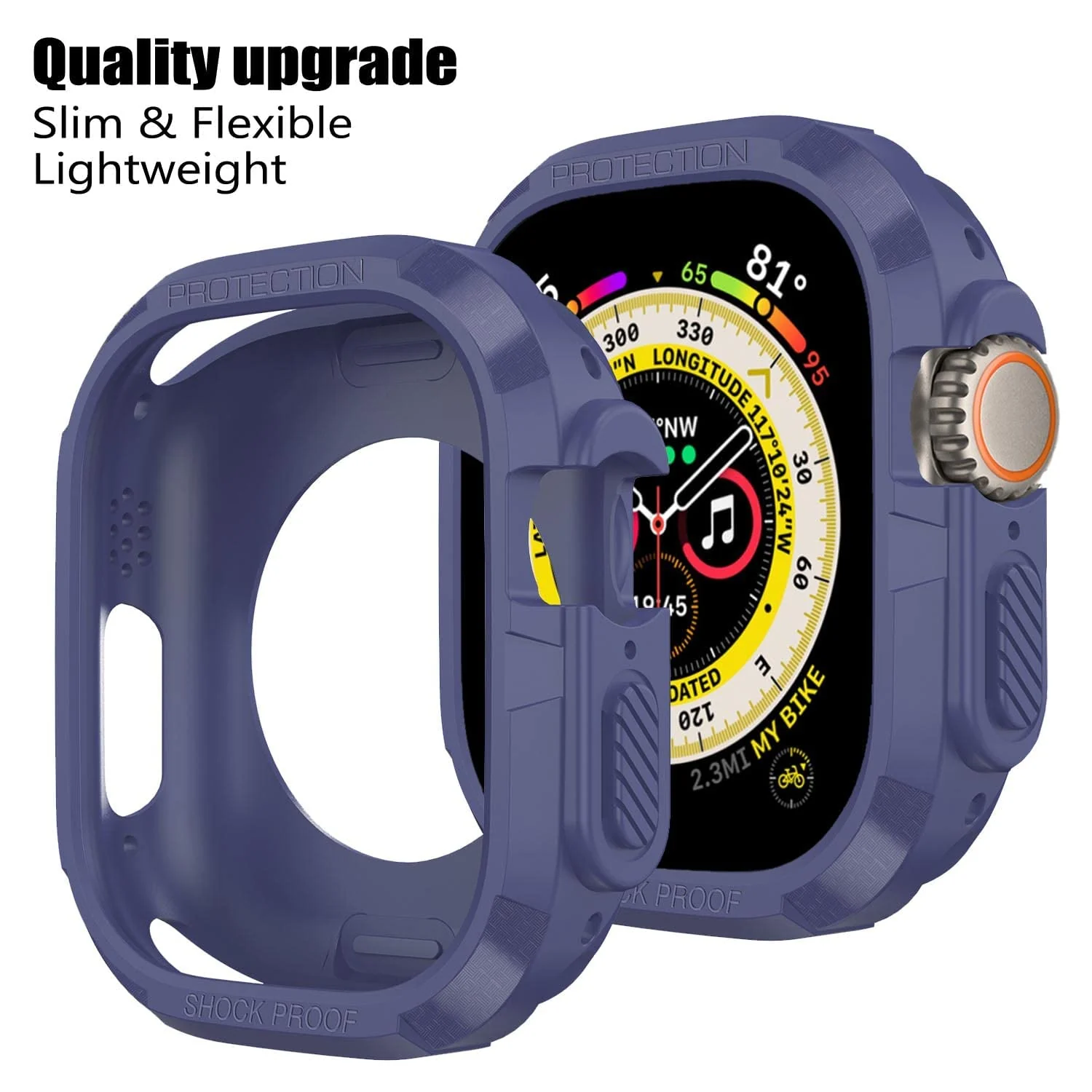 DL3 Mobilak Compatible for Apple Watch Ultra 49mm Rugged Case All Around Shockproof TPU Protective Cover Bumper Lightweight and Shock Absorbent for Apple Watch Ultra 49mm - Blue