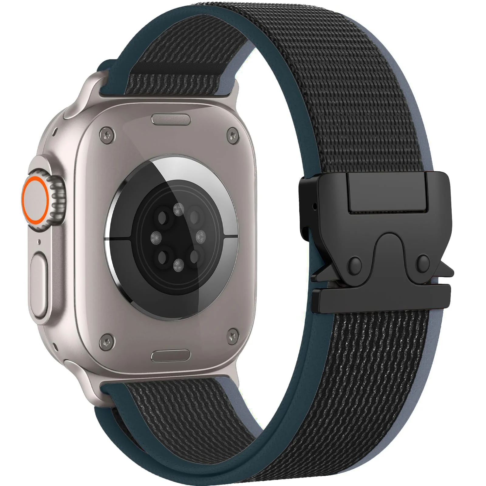 DL3 Mobilak Stretchy Nylon Strap for Apple Watch Ultra 3 2 1 Strap 49mm 46mm 45mm 44mm 42mm iWatch Straps for Men Women, Parachute Clasp Elastic Sport Band for Apple Watch Series 11 10 9 8 7 6 5 4 3 SE/2 - Gray | Green