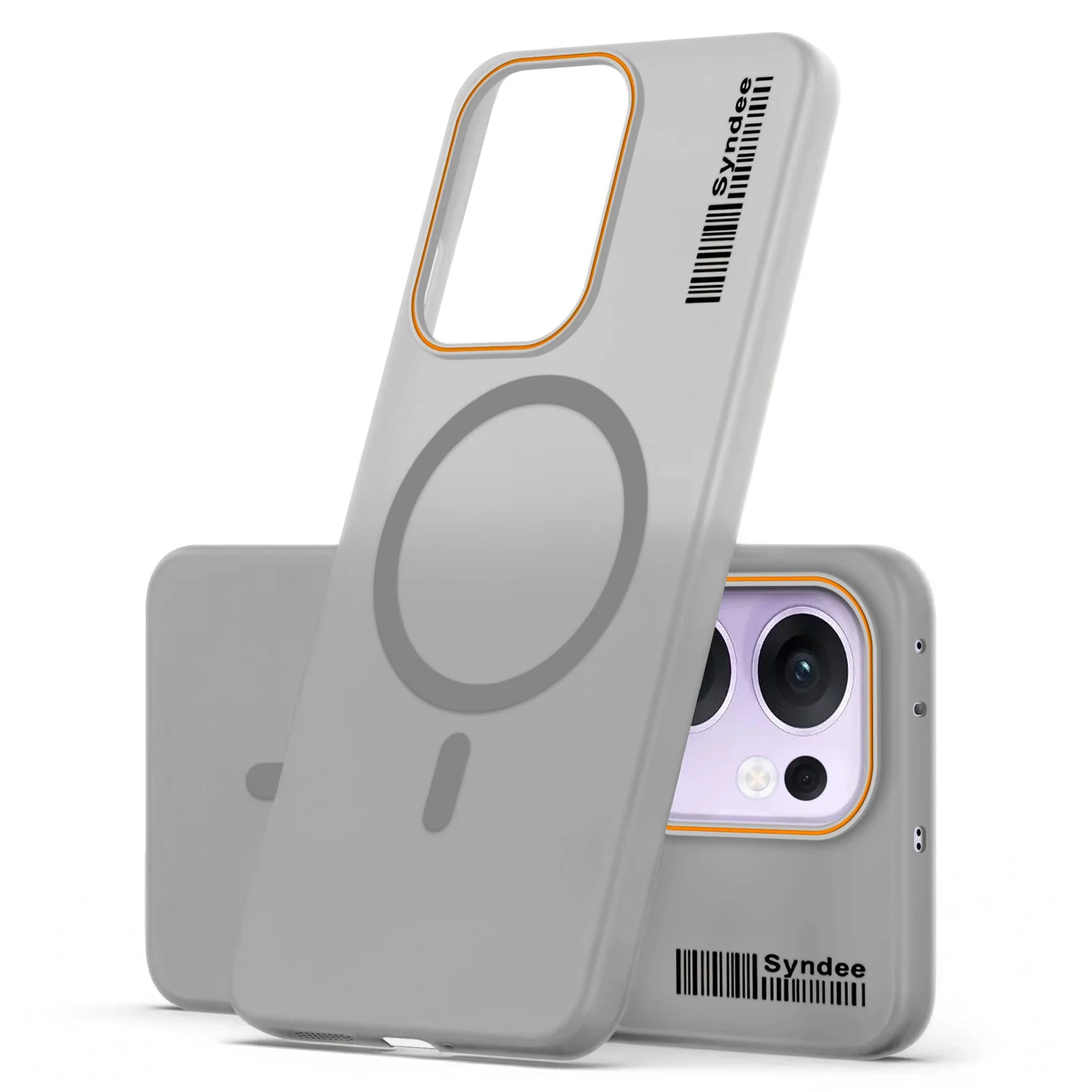 DL3 Mobilak Matte MagSafe-Compatible Magnetic Case for OPPO Reno 13F with Camera Protection and Ring Holder - Gray