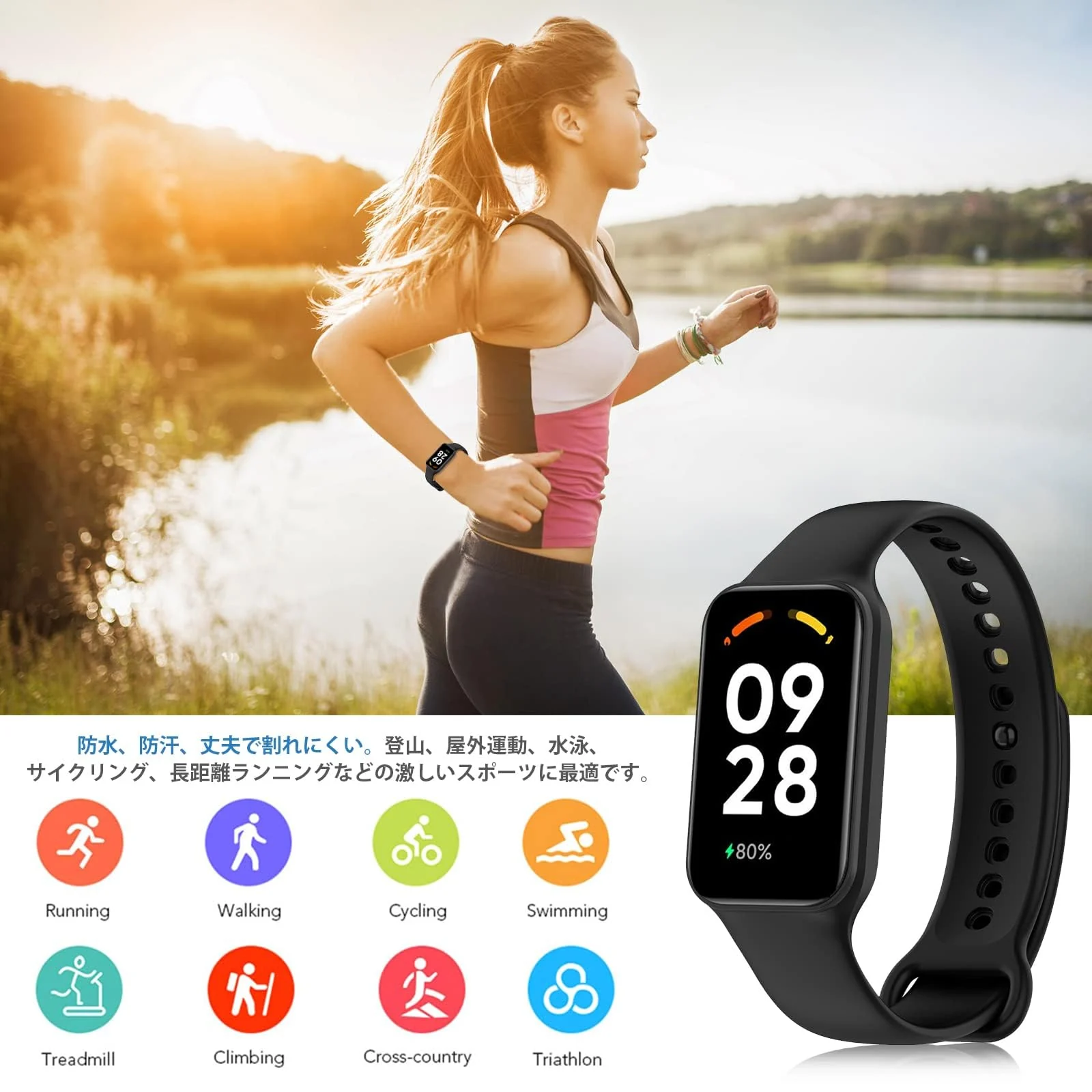 DL3 Mobilak Smart Watch Strap for Xiaomi Redmi Band 2, Sport Silicone Watch Band Wrist Strap, Replacement Bracelet Wristband Wrist Strap for Xiaomi Redmi Smart Band2 Accessories - Black