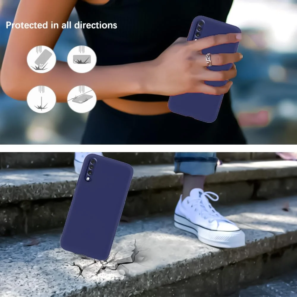 DL3 Mobilak Samsung Galaxy A70 / A70s Case, Soft Flexible Silicone Gel Rubber Bumper Cover, Full Body Shockproof Protective Phone Case - Blue 2