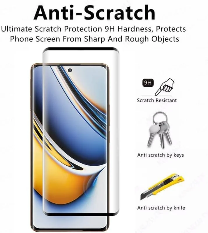 DL3 Mobilak 5D Full Glass Screen Protector For realme 11 Pro/realme 11 Pro Plus Frame Protector - Black