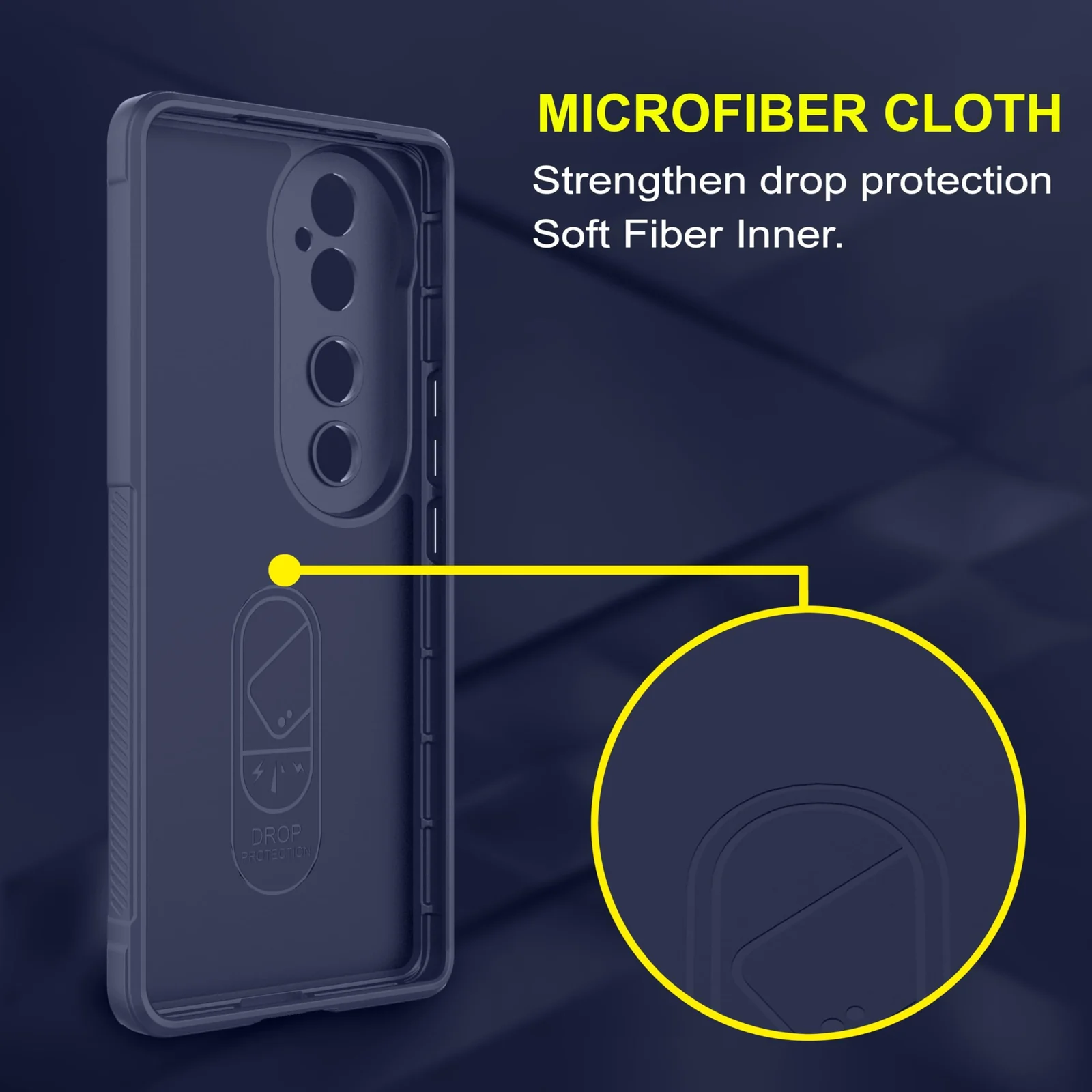 DL3 Mobilak Silicone Case for Vivo V40 5G / Vivo V40 Pro 5G Heavy Duty Protective [Slim Fit] Shockproof Soft Flexible Protective Design Shock-Absorption TPU Cover With Camera Protection - Blue